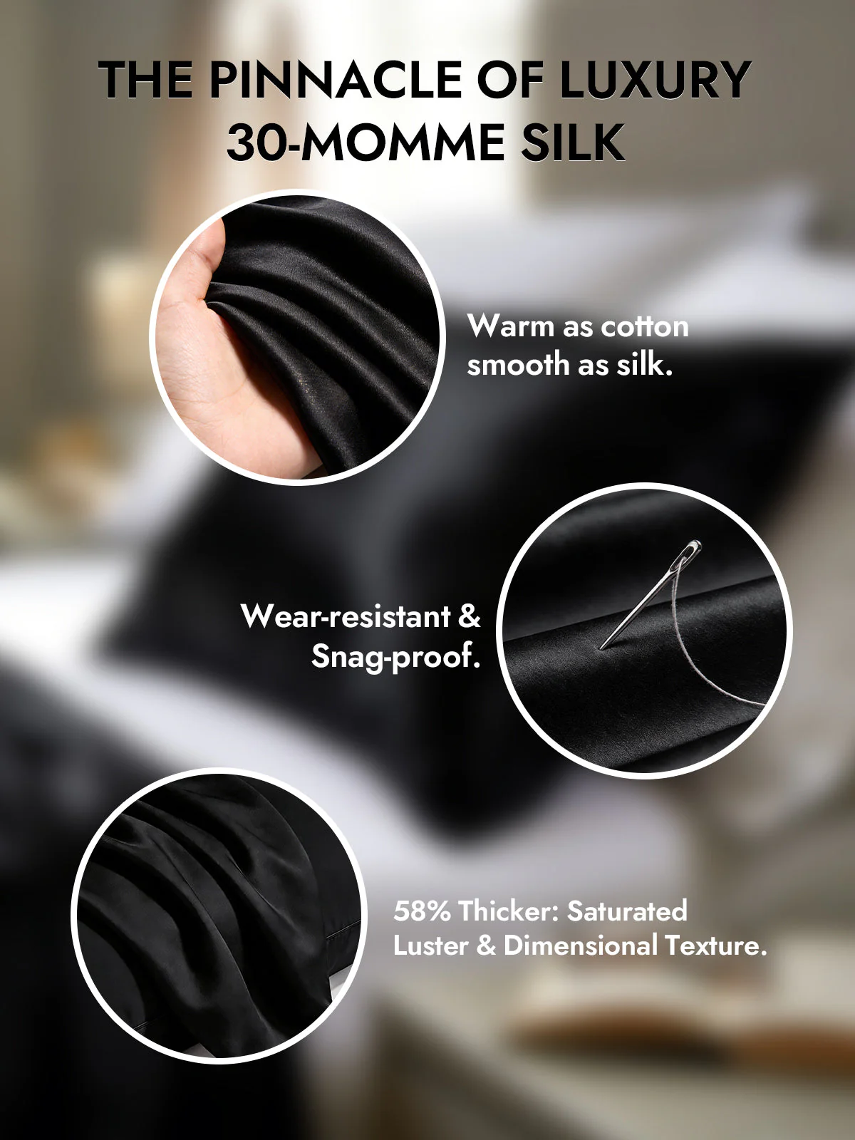 2Pcs 30Momme 100% Silk Pillowcases Bundle- Hidden Zipper - Image 9