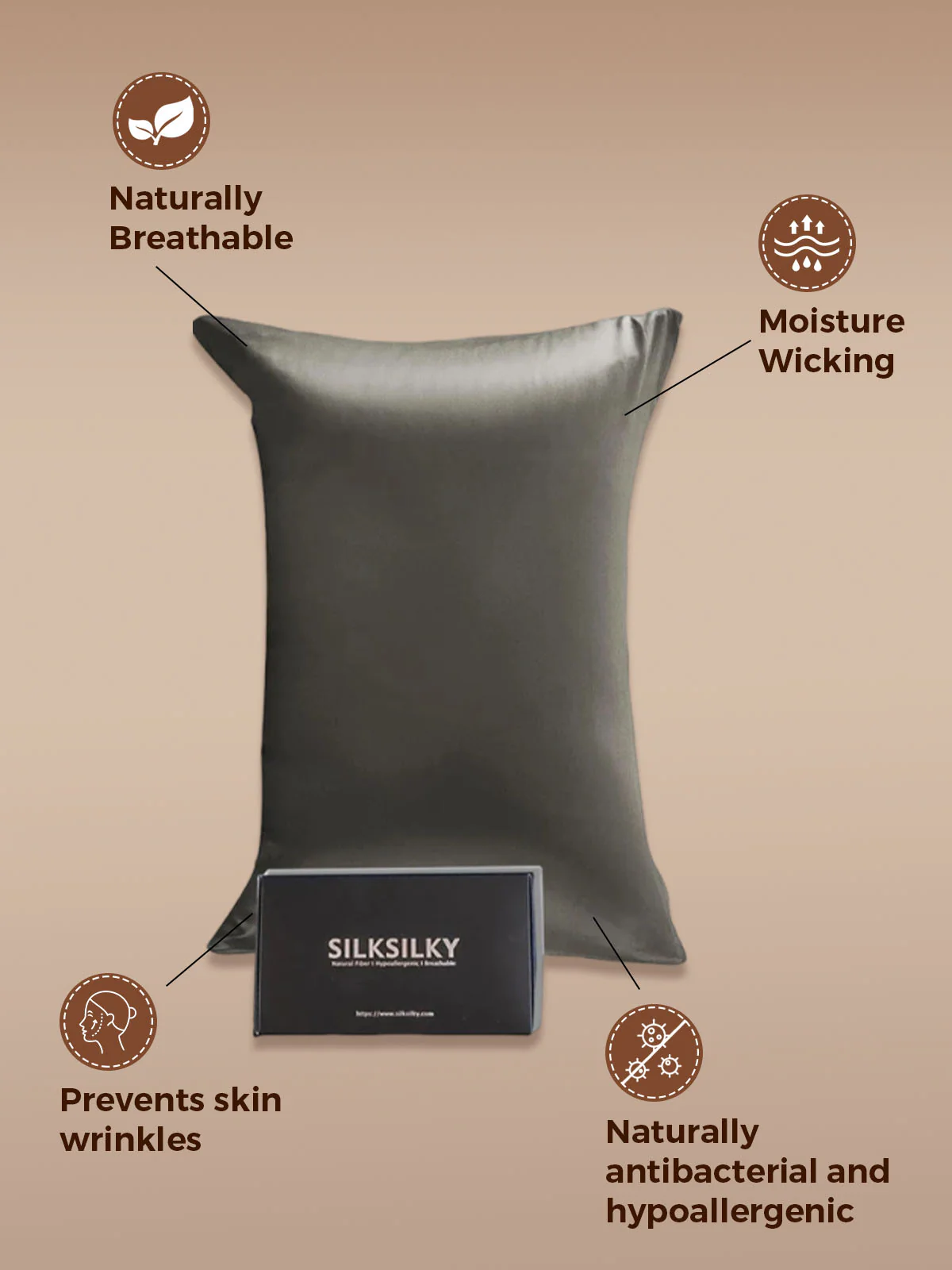 30Momme Luxurious 100% Silk Pillowcase - Envelope - Image 2