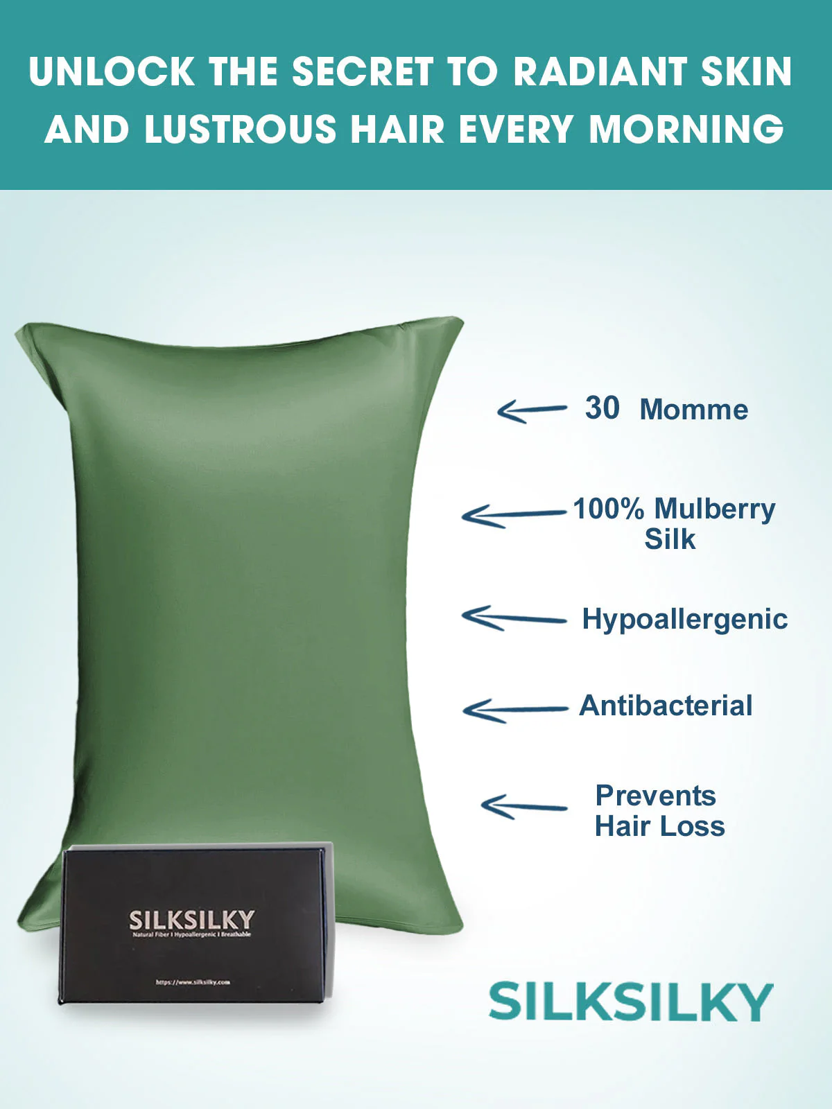 30Momme Luxurious 100% Silk Pillowcase - Envelope - Image 60