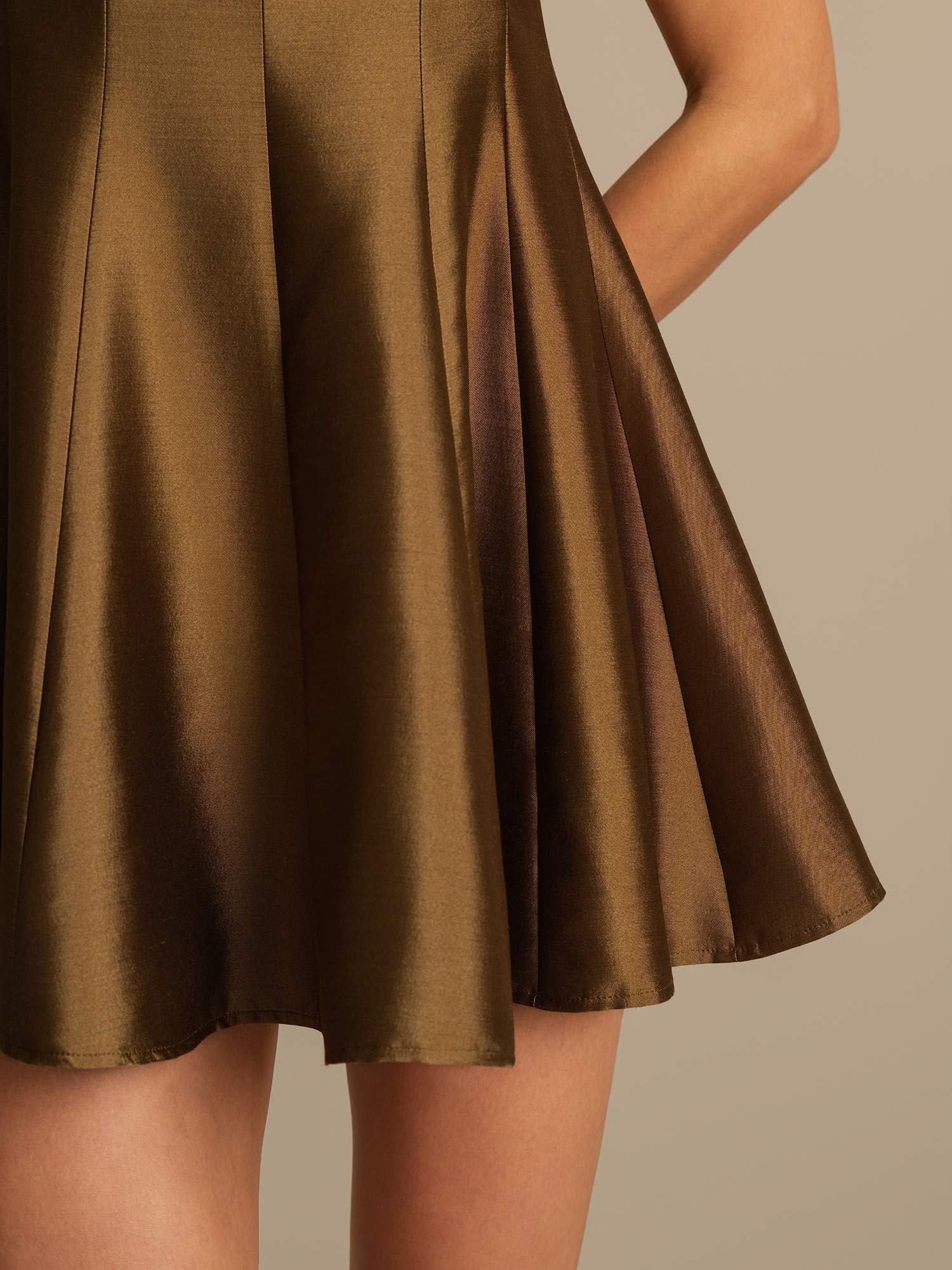 Clearance - 32Momme Silk-Wool Blend Casual Sleeveless Skater Short Dress - Image 20