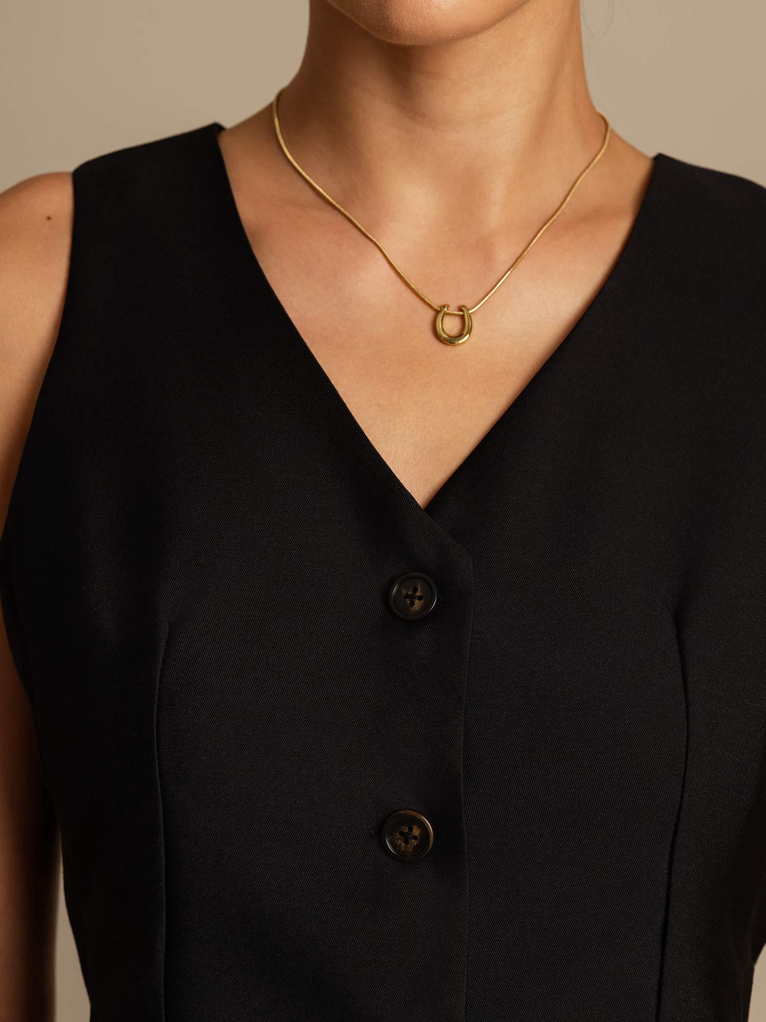 Clearance - 32Momme Silk-Wool Blend Women's V Neck Vest with Button Design - Image 11