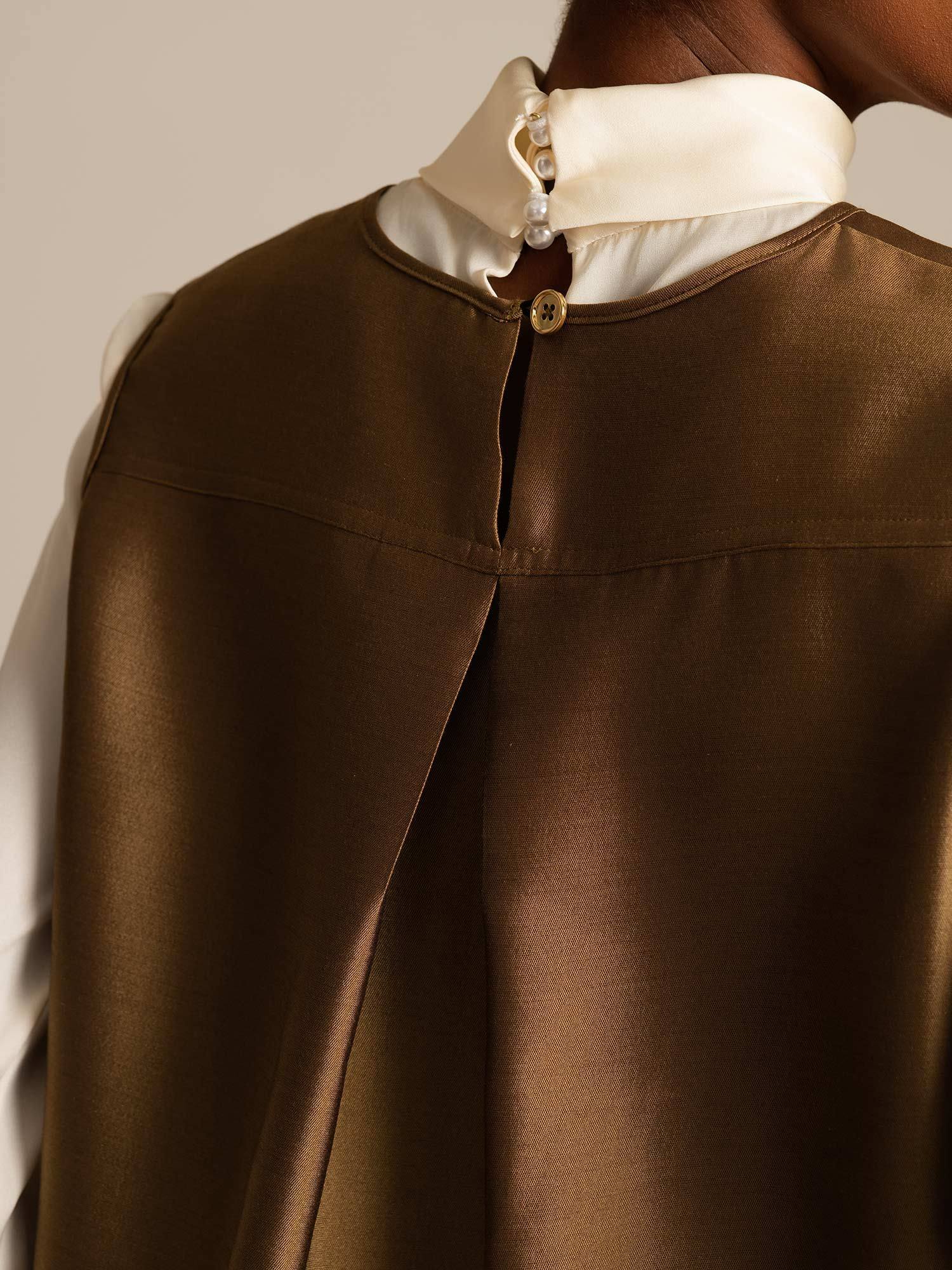 Clearance - 32Momme Silk-Wool Blend Women's Vest with Button Pocket Design - Image 4