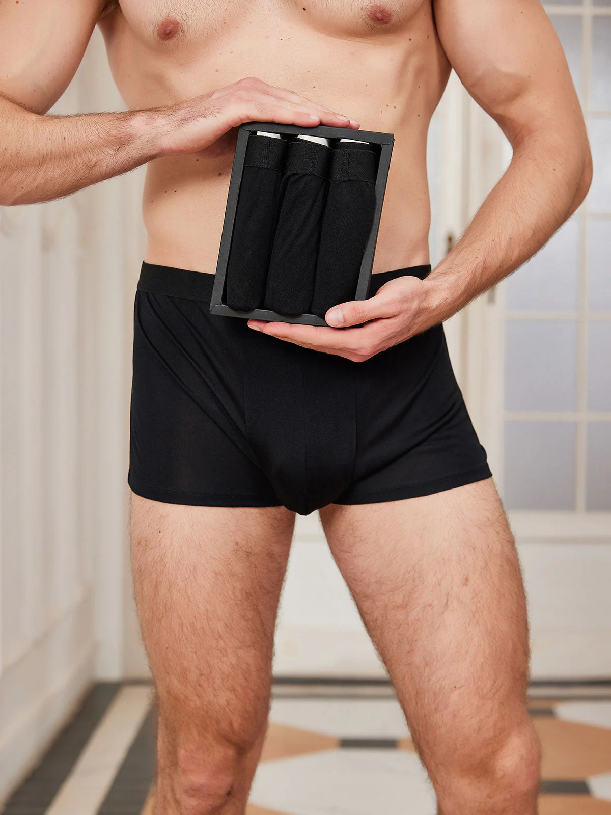 3Pcs Mens Pure Silk Boxer Briefs Underwear - Image 8