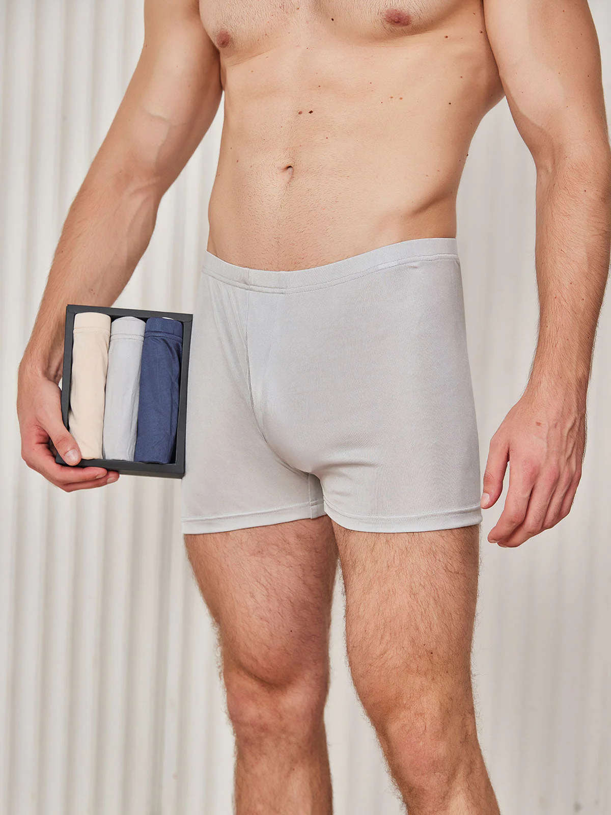 3Pcs Men‘s Pure Silk Boxer Briefs Underwear - Image 17