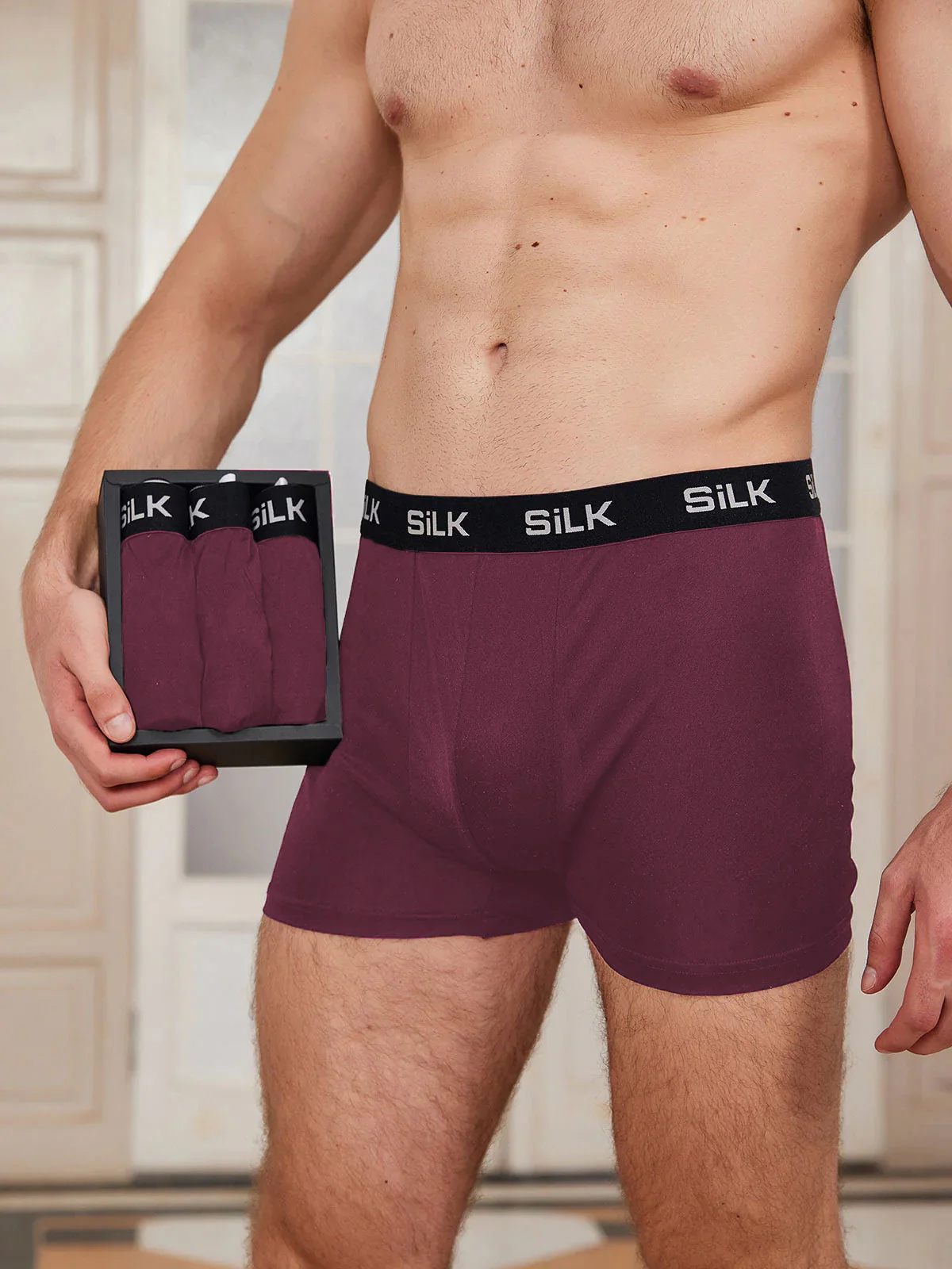 3Pcs Men‘s Ultra Soft Comfy Pure Silk Boxer Underwear - Image 22