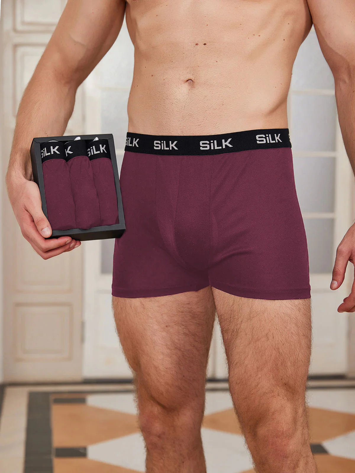 3Pcs Men‘s Ultra Soft Comfy Pure Silk Boxer Underwear - Image 23