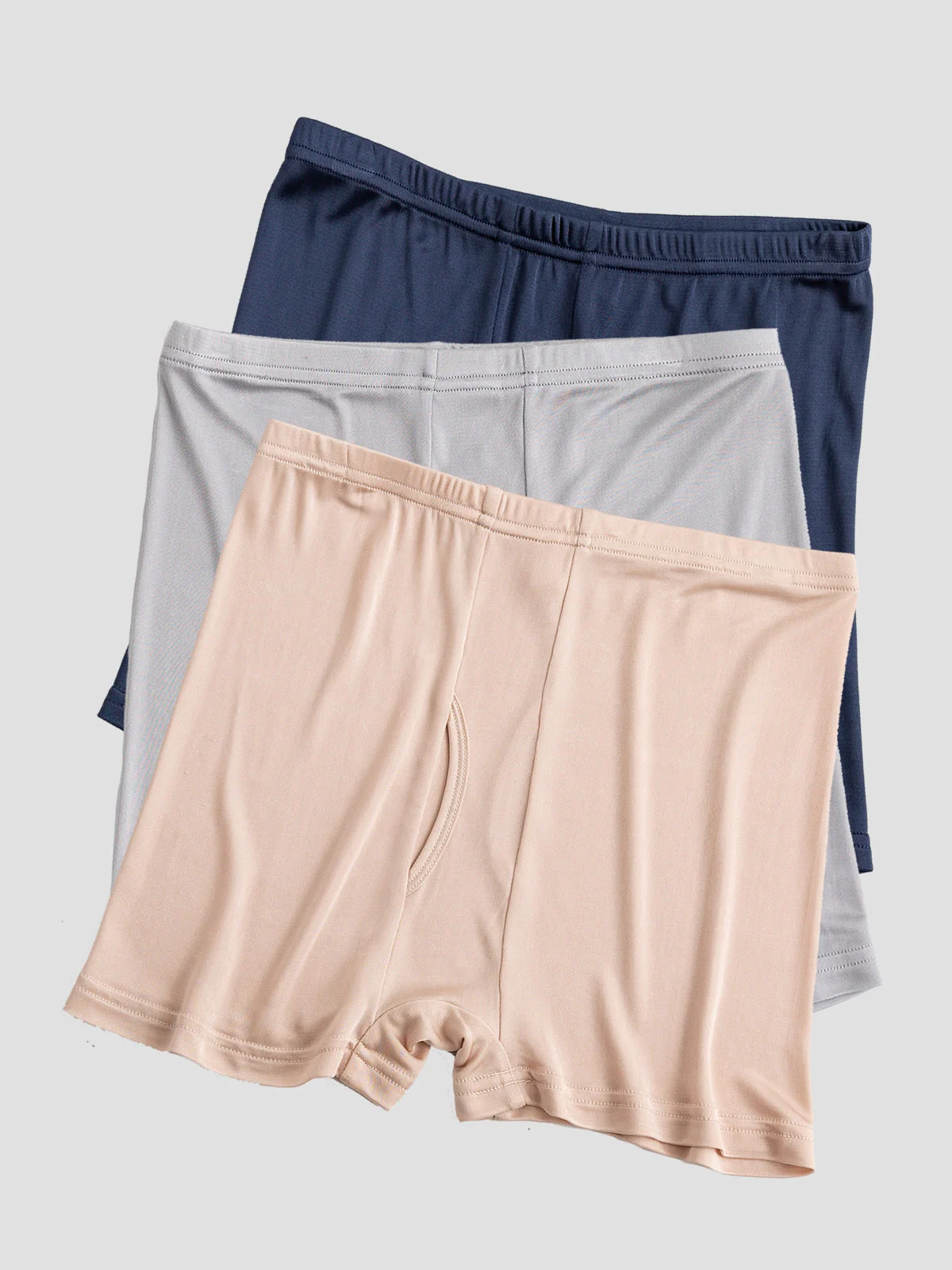 3Pcs Pure Silk Open Front Boxer Briefs for Men - Image 10