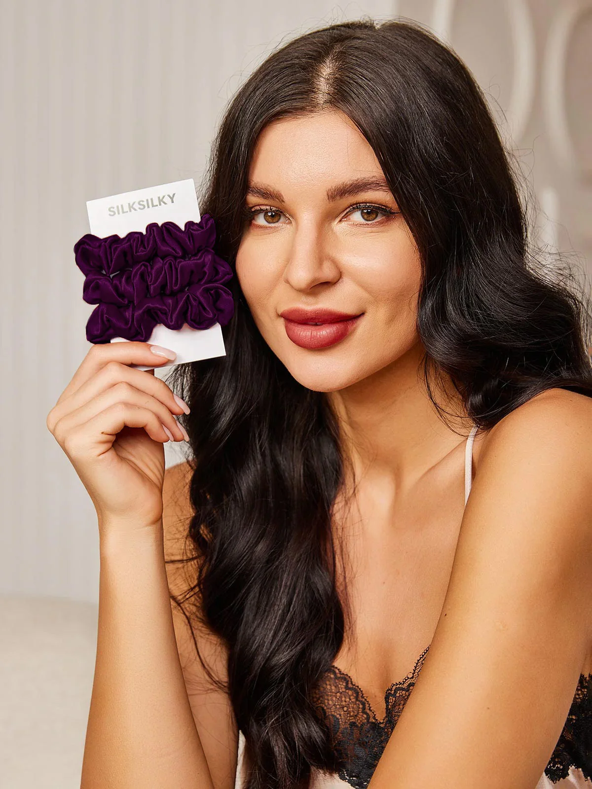 3Pcs Bundle Pure Silk Classic Hair Scrunchies - 2cm - Image 50