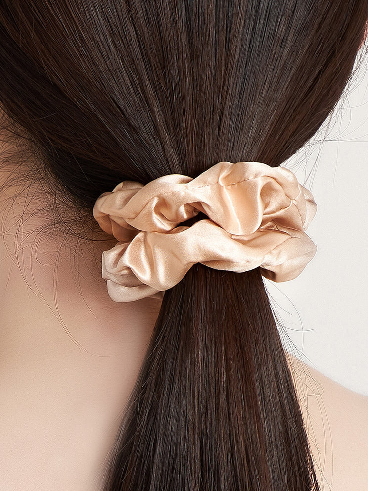 3Pcs Bundle Pure Silk Large Hair Scrunchies - 3.5cm - Image 14