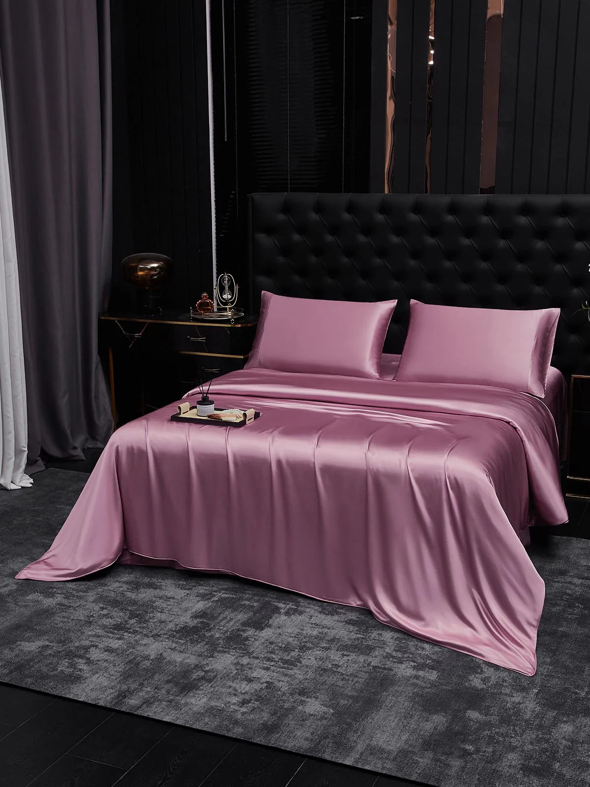 19Momme 4Pcs Silk Set Duvet Cover+Fitted Sheet+2x Pillowcases - Image 104
