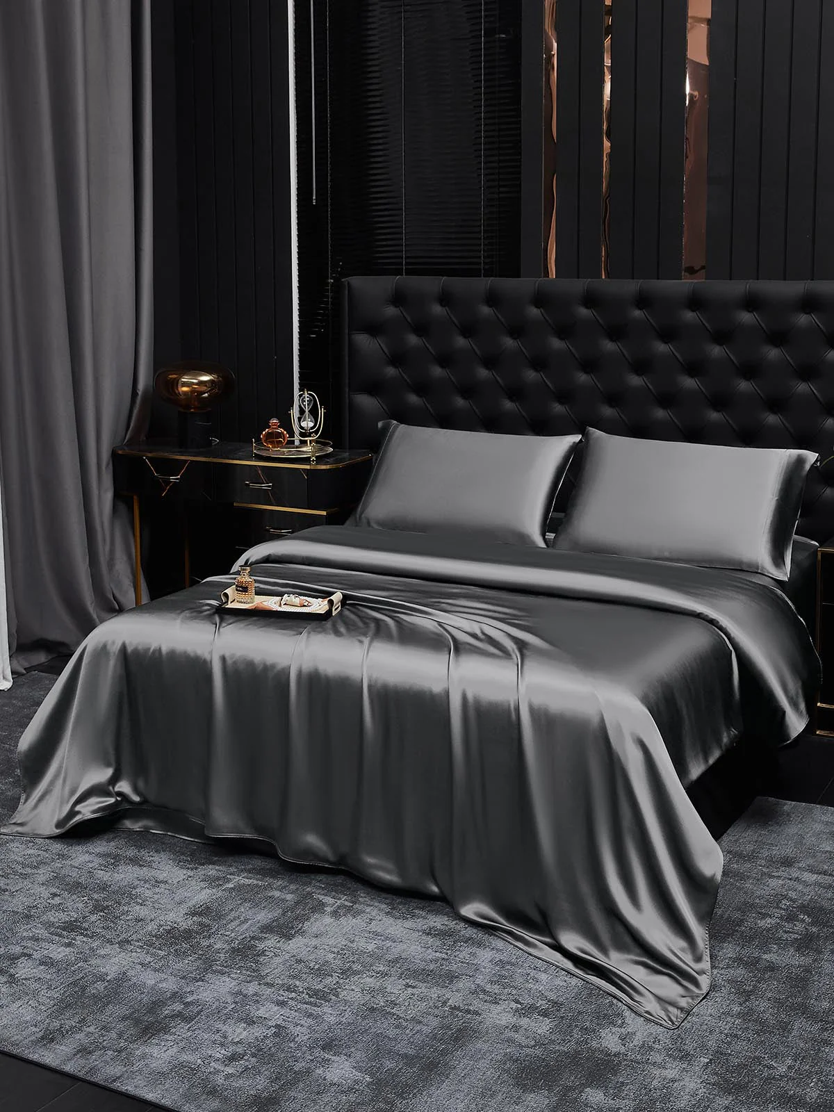 19Momme 4Pcs Silk Set Duvet Cover+Fitted Sheet+2x Pillowcases - Image 107