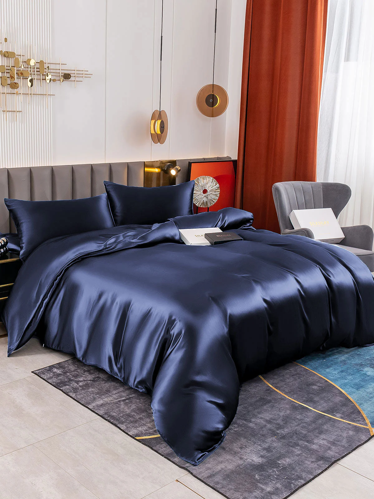 19Momme 4Pcs Silk Set Duvet Cover+Fitted Sheet+2x Pillowcases - Image 12