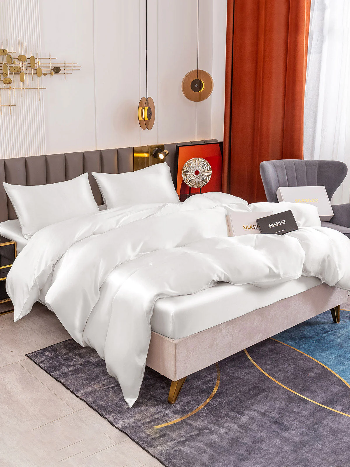 19Momme 4Pcs Silk Set Duvet Cover+Fitted Sheet+2x Pillowcases - Image 19