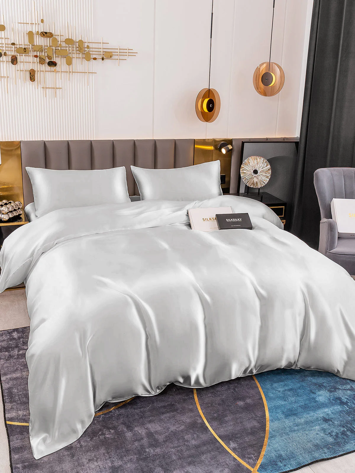19Momme 4Pcs Silk Set Duvet Cover+Fitted Sheet+2x Pillowcases - Image 31