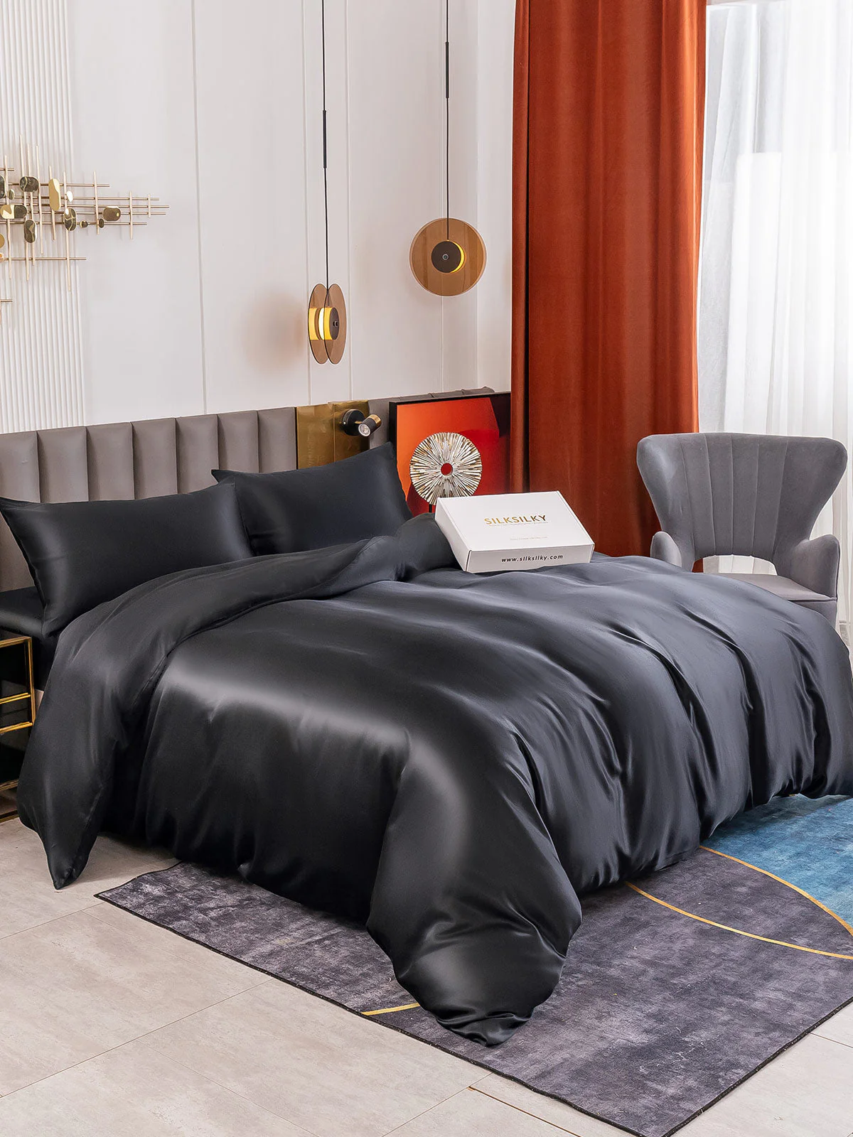 19Momme 4Pcs Silk Set Duvet Cover+Fitted Sheet+2x Pillowcases - Image 33
