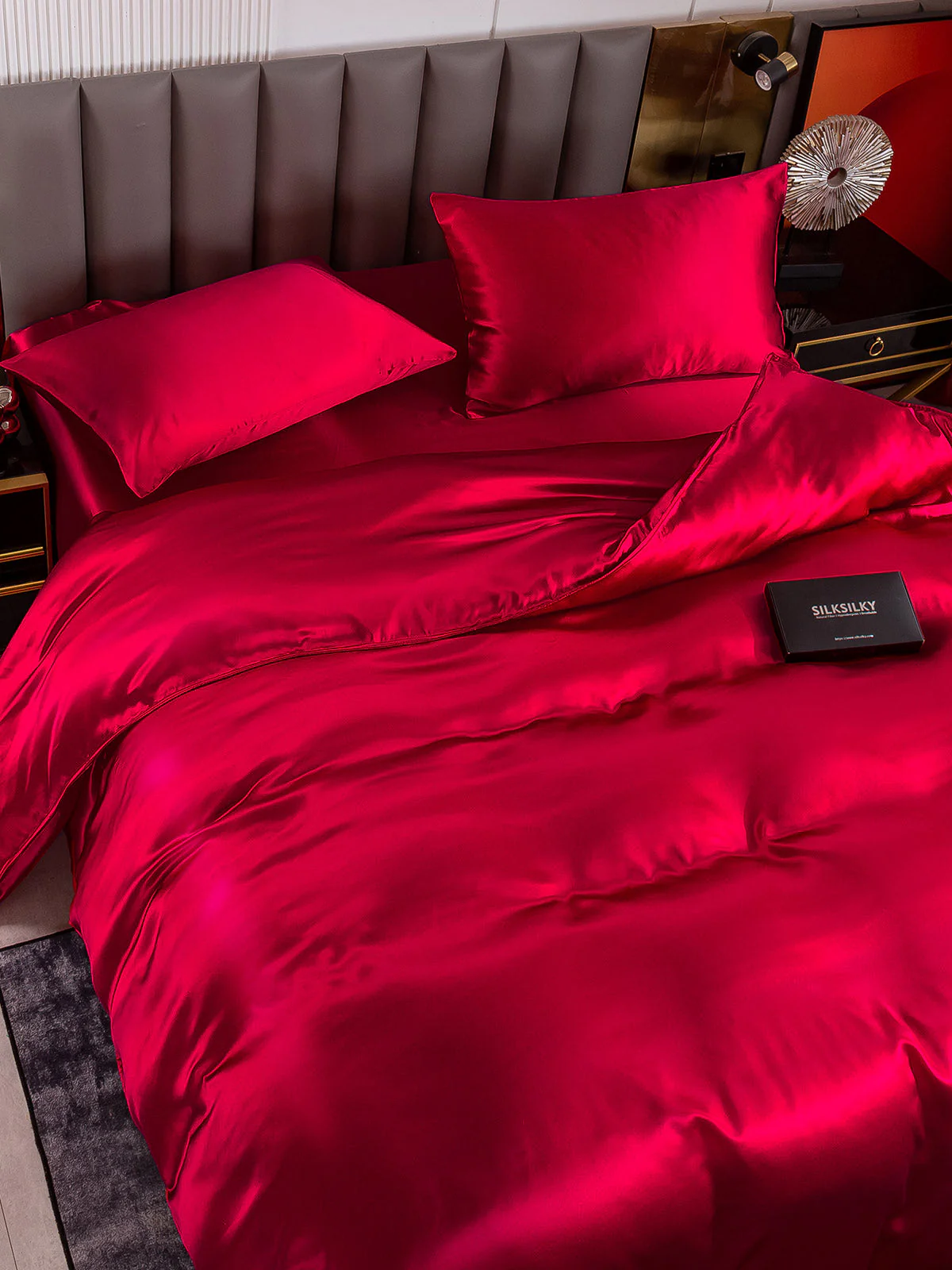19Momme 4Pcs Silk Set Duvet Cover+Fitted Sheet+2x Pillowcases - Image 5
