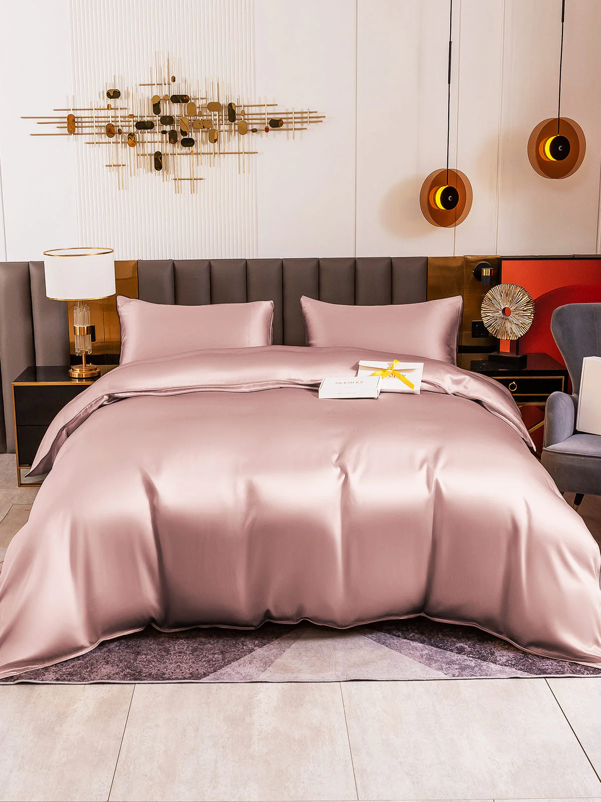 19Momme 4Pcs Silk Set Duvet Cover+Fitted Sheet+2x Pillowcases - Image 56