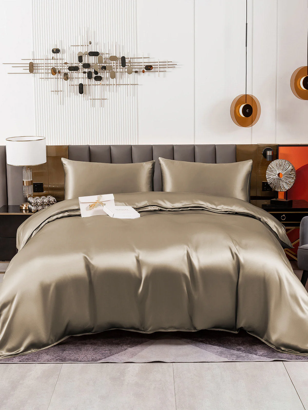 19Momme 4Pcs Silk Set Duvet Cover+Fitted Sheet+2x Pillowcases - Image 60