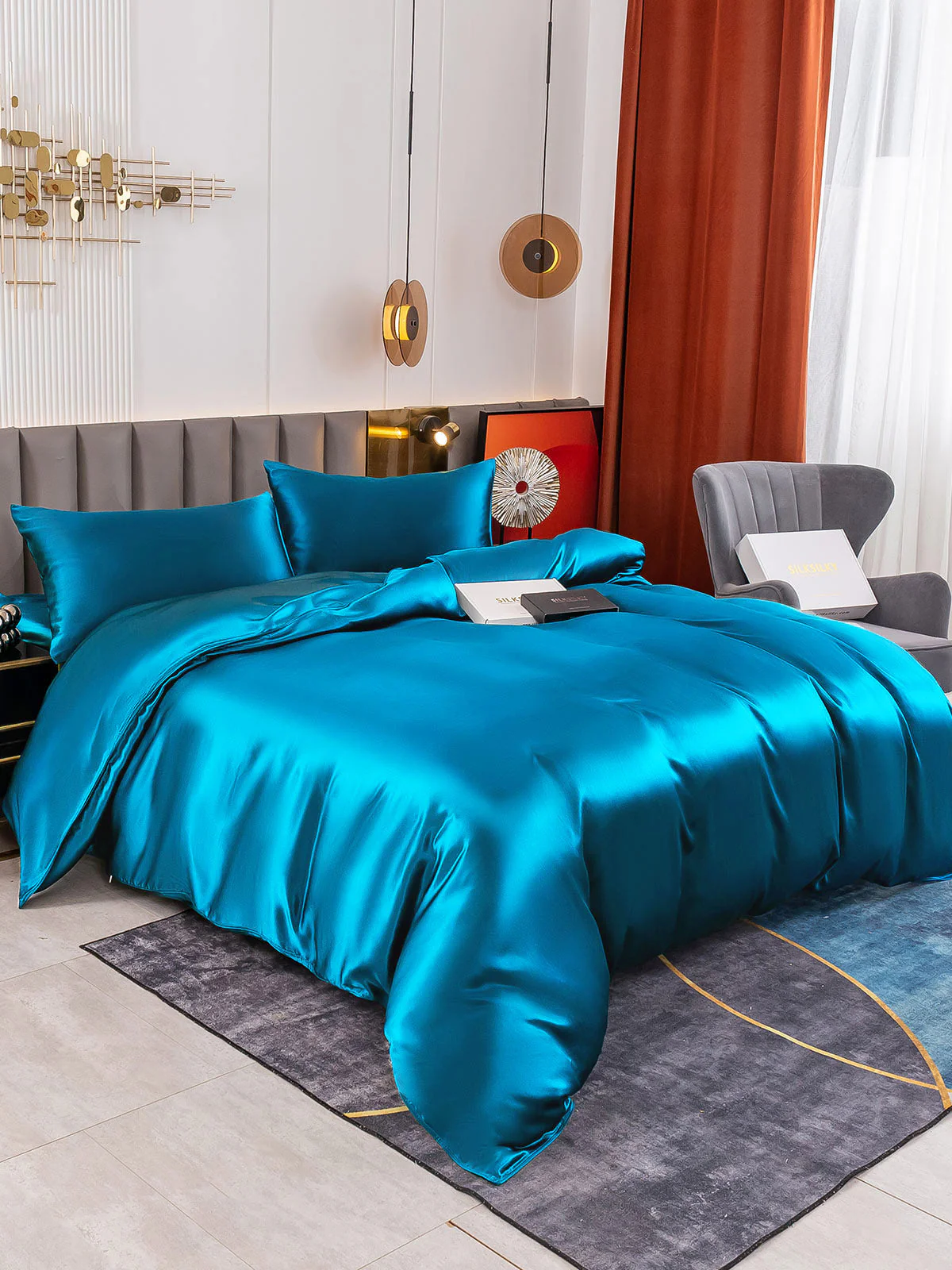 19Momme 4Pcs Silk Set Duvet Cover+Fitted Sheet+2x Pillowcases - Image 68