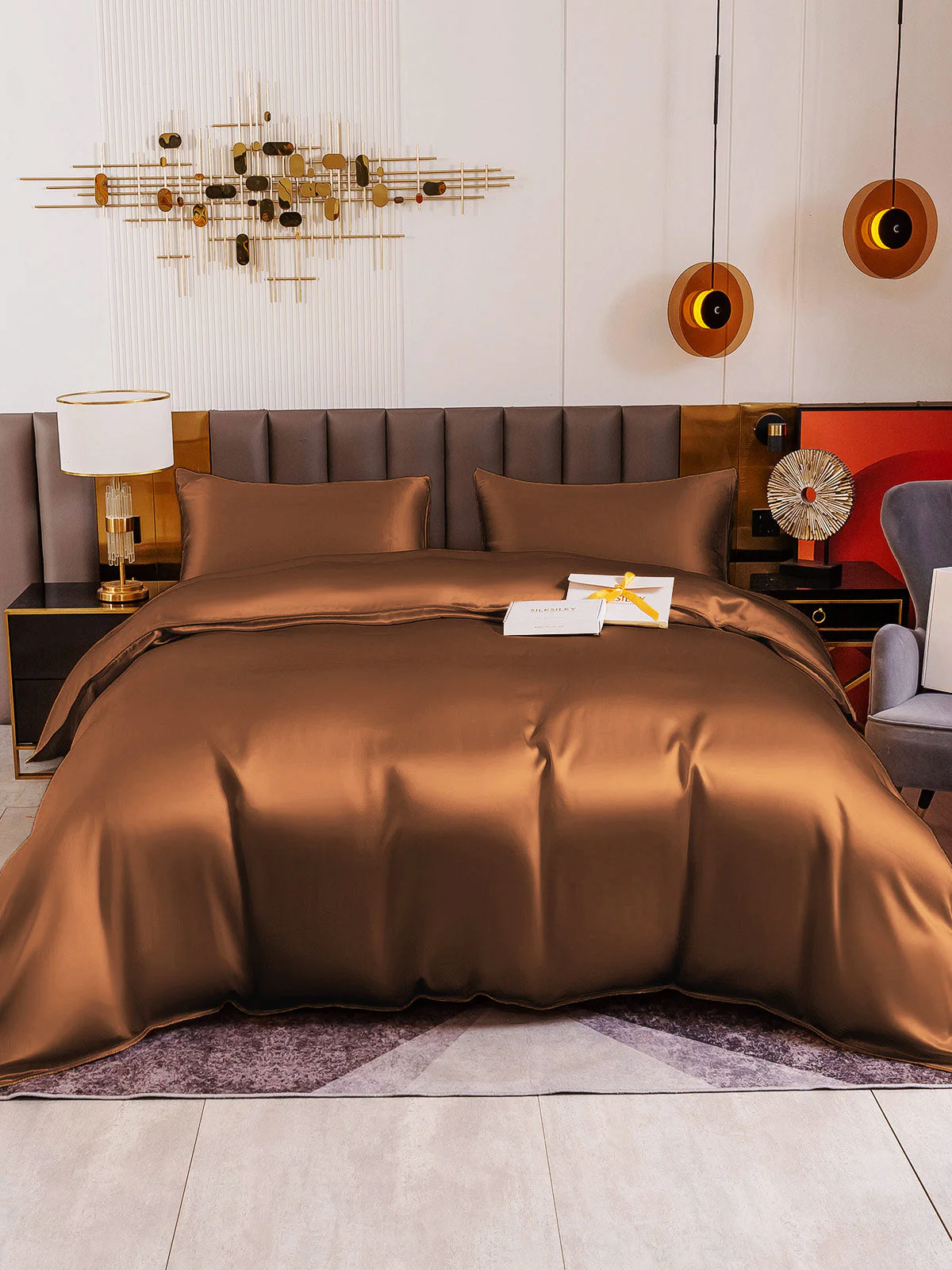 19Momme 4Pcs Silk Set Duvet Cover+Fitted Sheet+2x Pillowcases - Image 79
