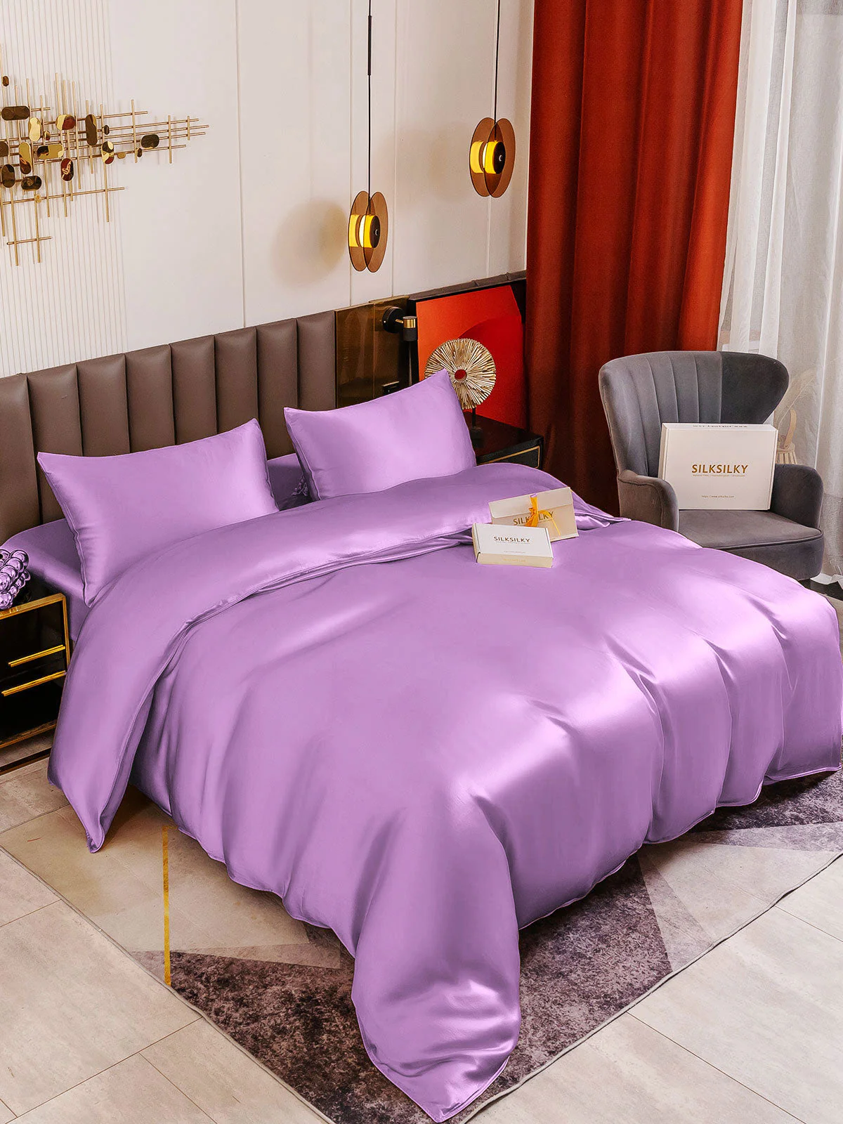 19Momme 4Pcs Silk Set Duvet Cover+Fitted Sheet+2x Pillowcases - Image 93