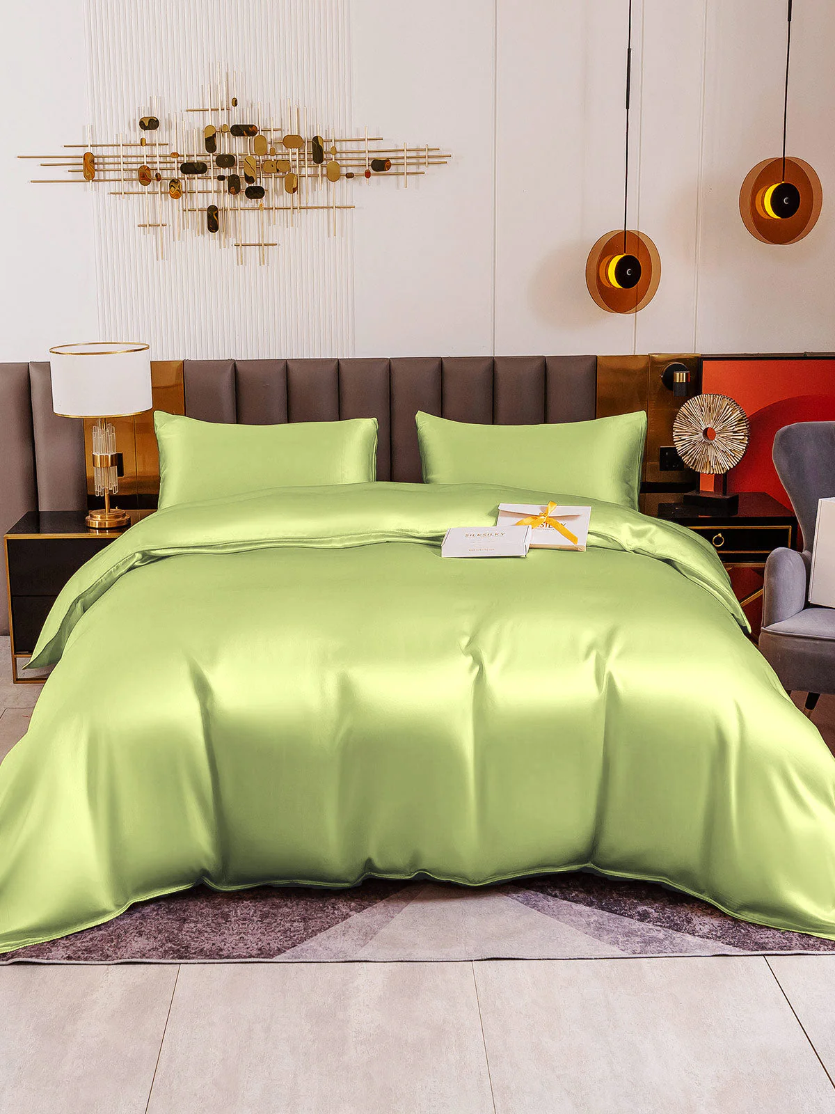 19Momme 4Pcs Silk Set Duvet Cover+Fitted Sheet+2x Pillowcases - Image 96