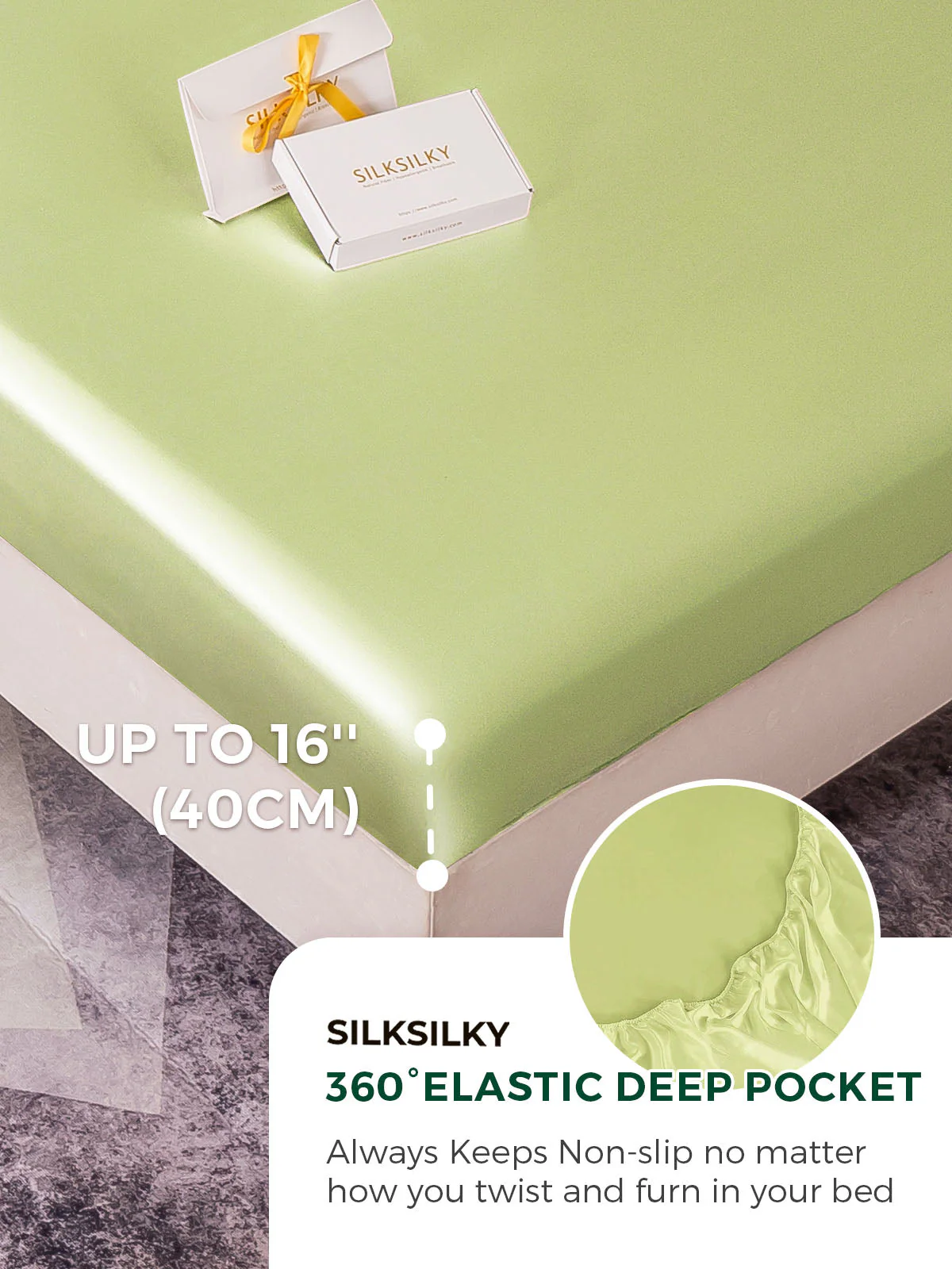 19Momme 4Pcs Silk Set Duvet Cover+Fitted Sheet+2x Pillowcases - Image 98