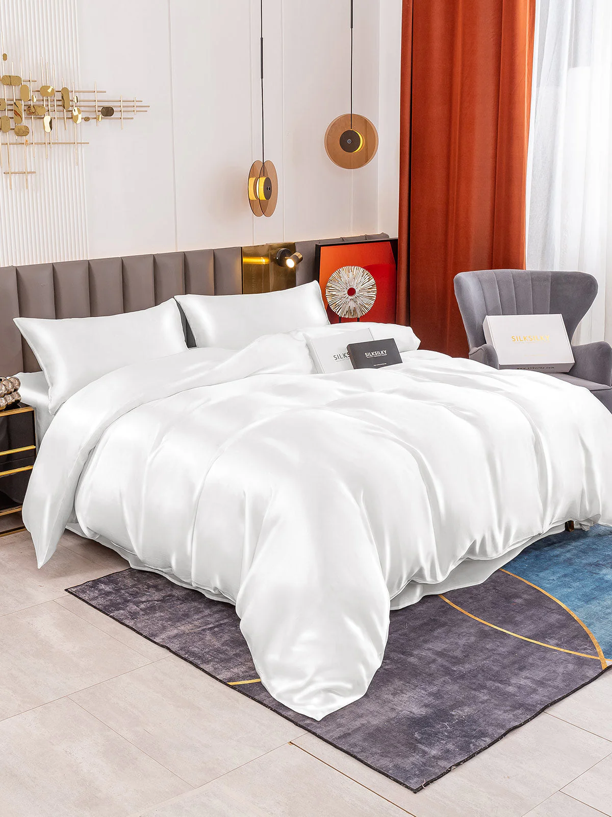 19Momme 4Pcs Silk Set Duvet Cover+Flat Sheet+2x Pillowcases - Image 11