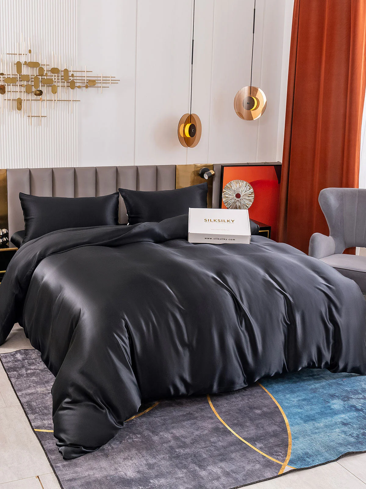 19Momme 4Pcs Silk Set Duvet Cover+Flat Sheet+2x Pillowcases - Image 16