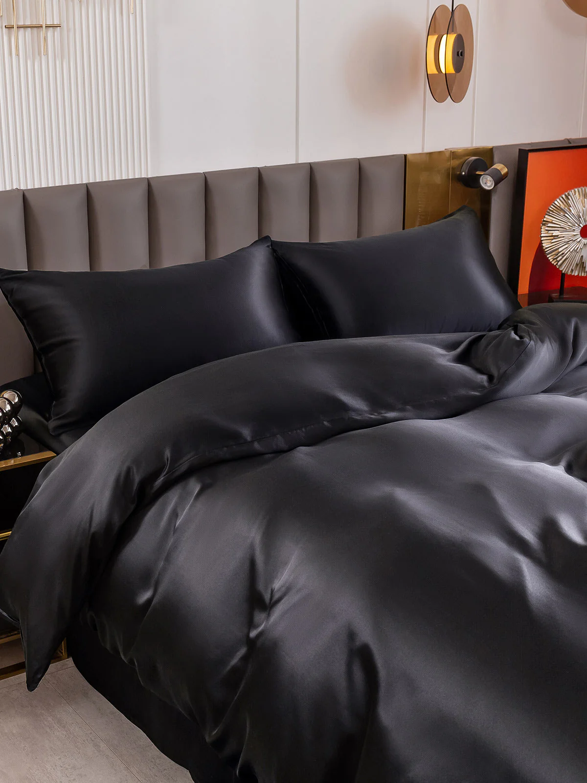 19Momme 4Pcs Silk Set Duvet Cover+Flat Sheet+2x Pillowcases - Image 18