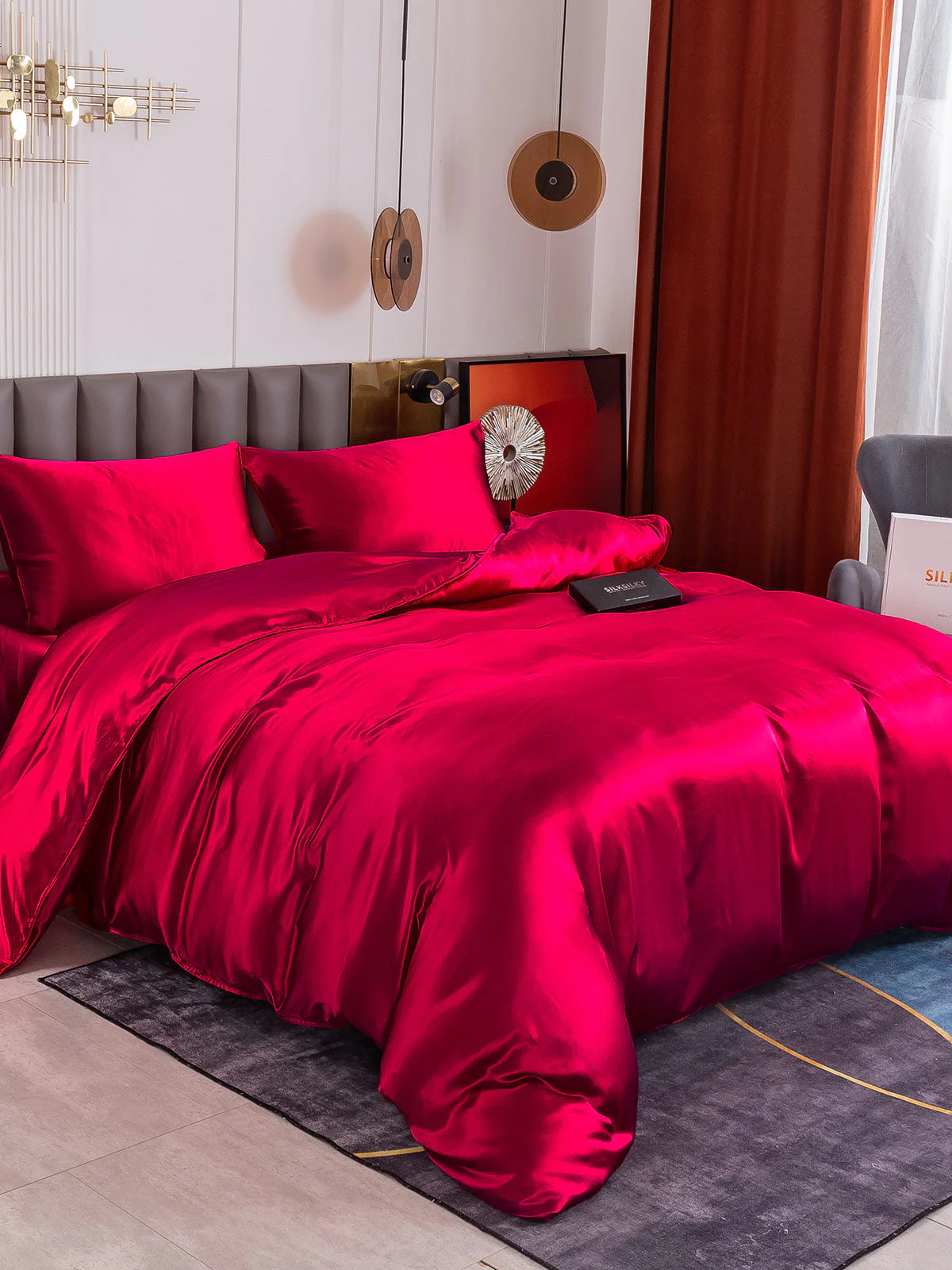 19Momme 4Pcs Silk Set Duvet Cover+Flat Sheet+2x Pillowcases - Image 22