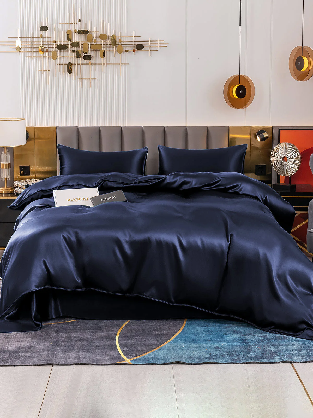 19Momme 4Pcs Silk Set Duvet Cover+Flat Sheet+2x Pillowcases - Image 28
