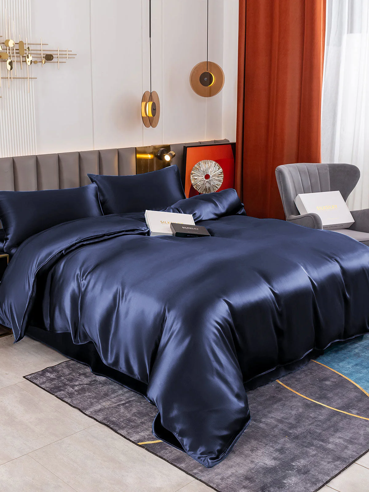 19Momme 4Pcs Silk Set Duvet Cover+Flat Sheet+2x Pillowcases - Image 29