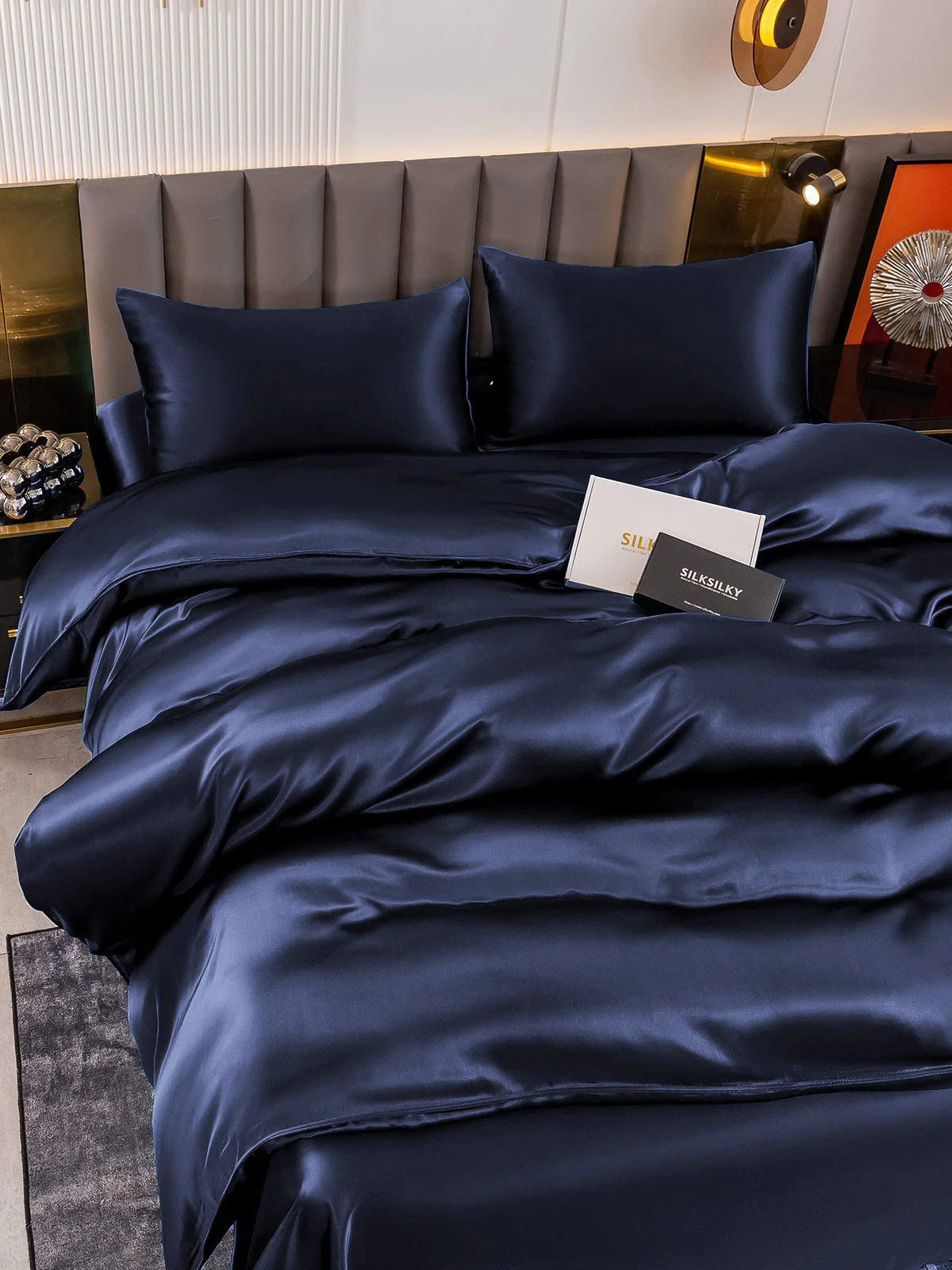 19Momme 4Pcs Silk Set Duvet Cover+Flat Sheet+2x Pillowcases - Image 30