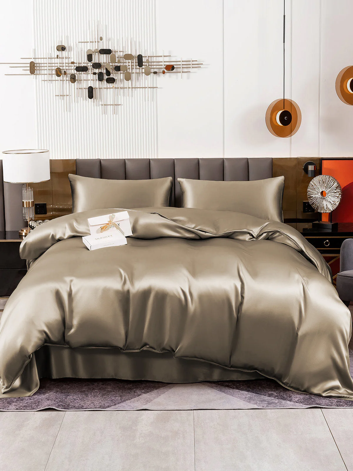 19Momme 4Pcs Silk Set Duvet Cover+Flat Sheet+2x Pillowcases - Image 50