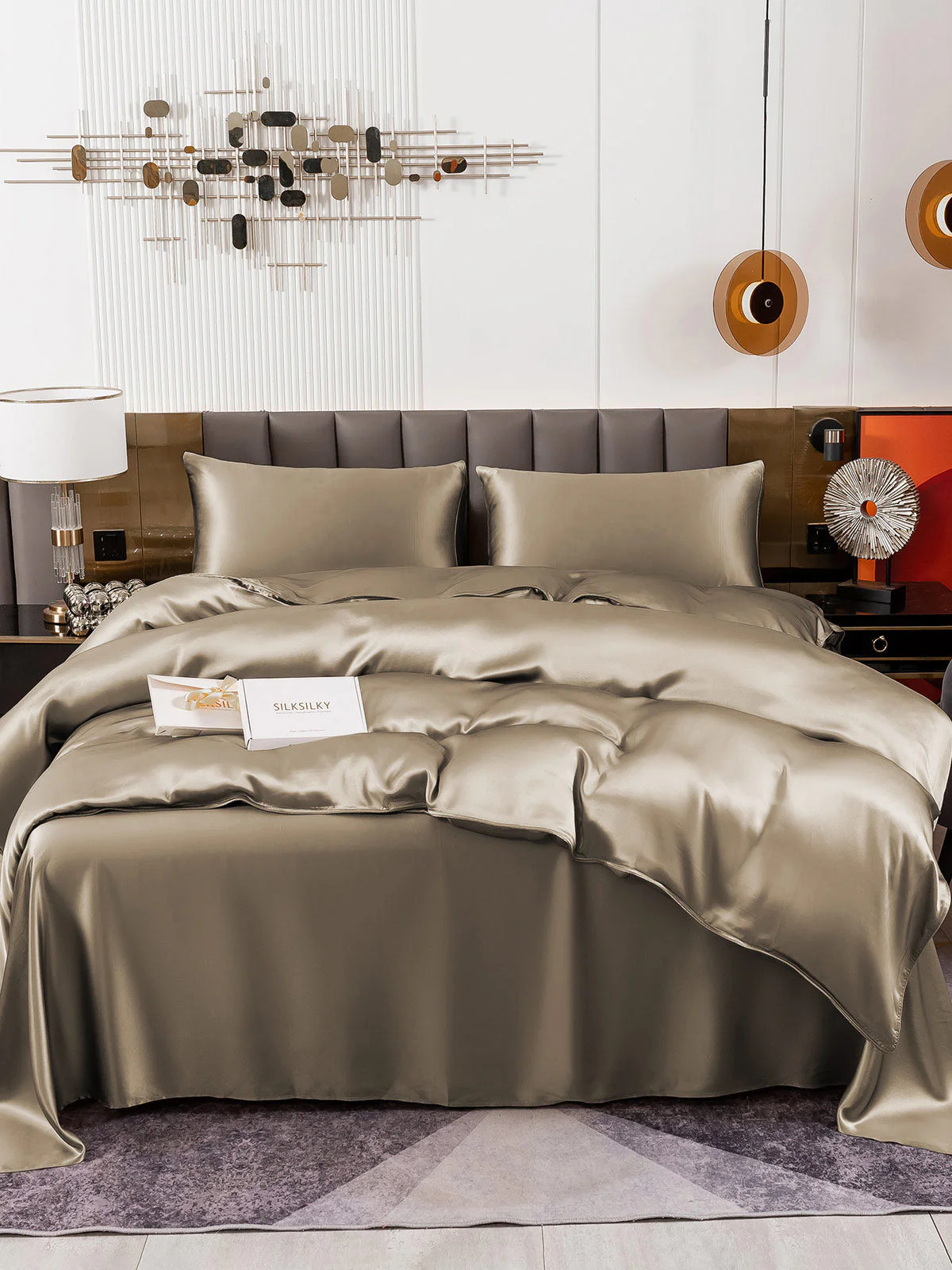 19Momme 4Pcs Silk Set Duvet Cover+Flat Sheet+2x Pillowcases - Image 52