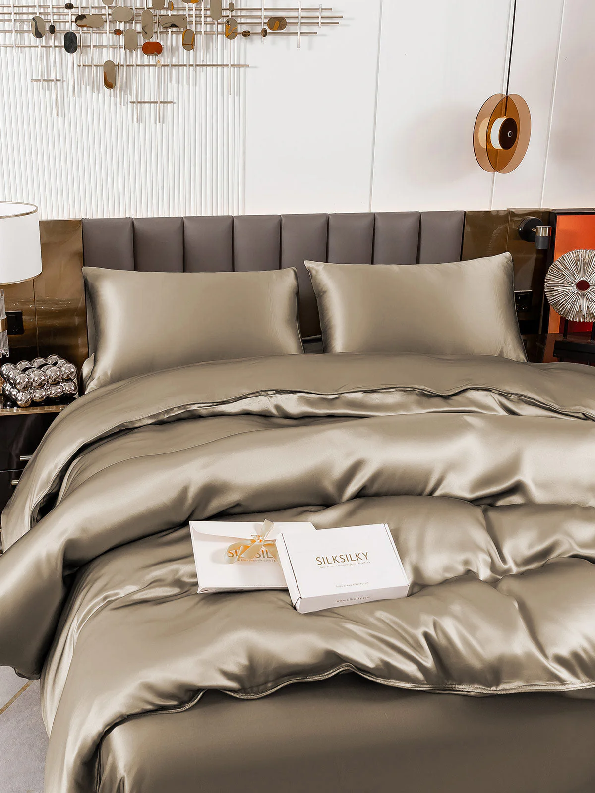 19Momme 4Pcs Silk Set Duvet Cover+Flat Sheet+2x Pillowcases - Image 53
