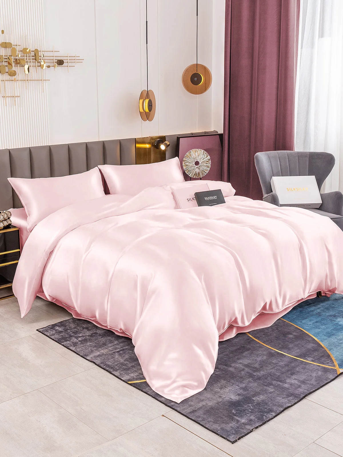 19Momme 4Pcs Silk Set Duvet Cover+Flat Sheet+2x Pillowcases - Image 6