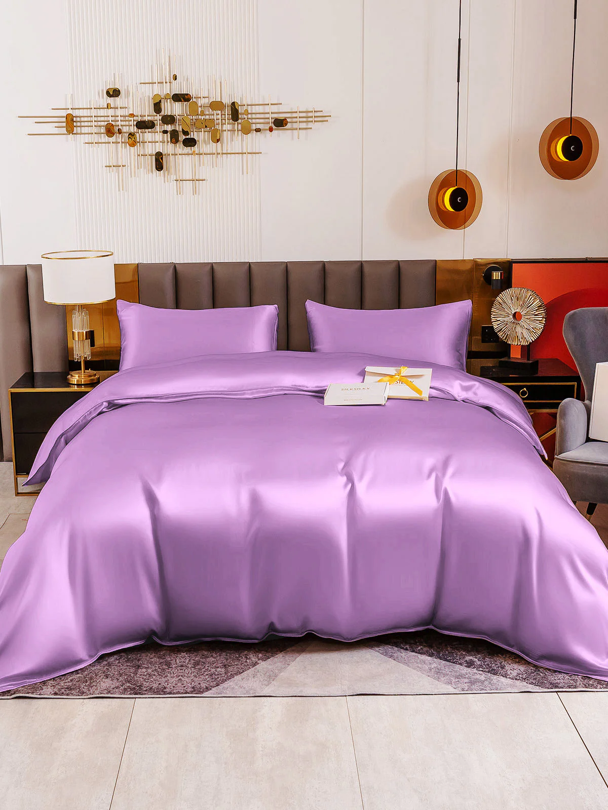 19Momme 4Pcs Silk Set Duvet Cover+Flat Sheet+2x Pillowcases - Image 79