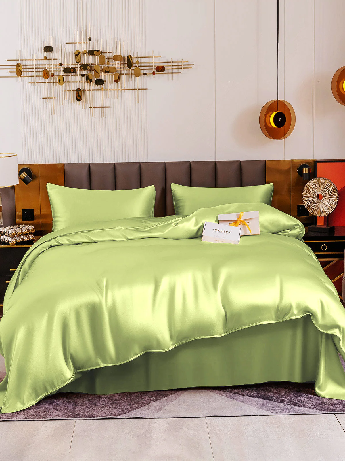 19Momme 4Pcs Silk Set Duvet Cover+Flat Sheet+2x Pillowcases - Image 81