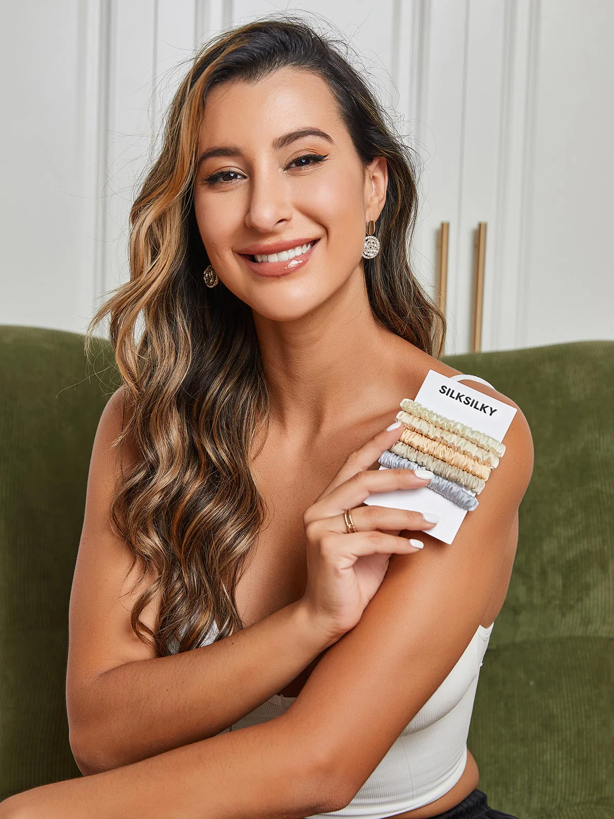 Clearance - 5Pcs Pop of Brights Pure Silk Scrunchie - Image 3