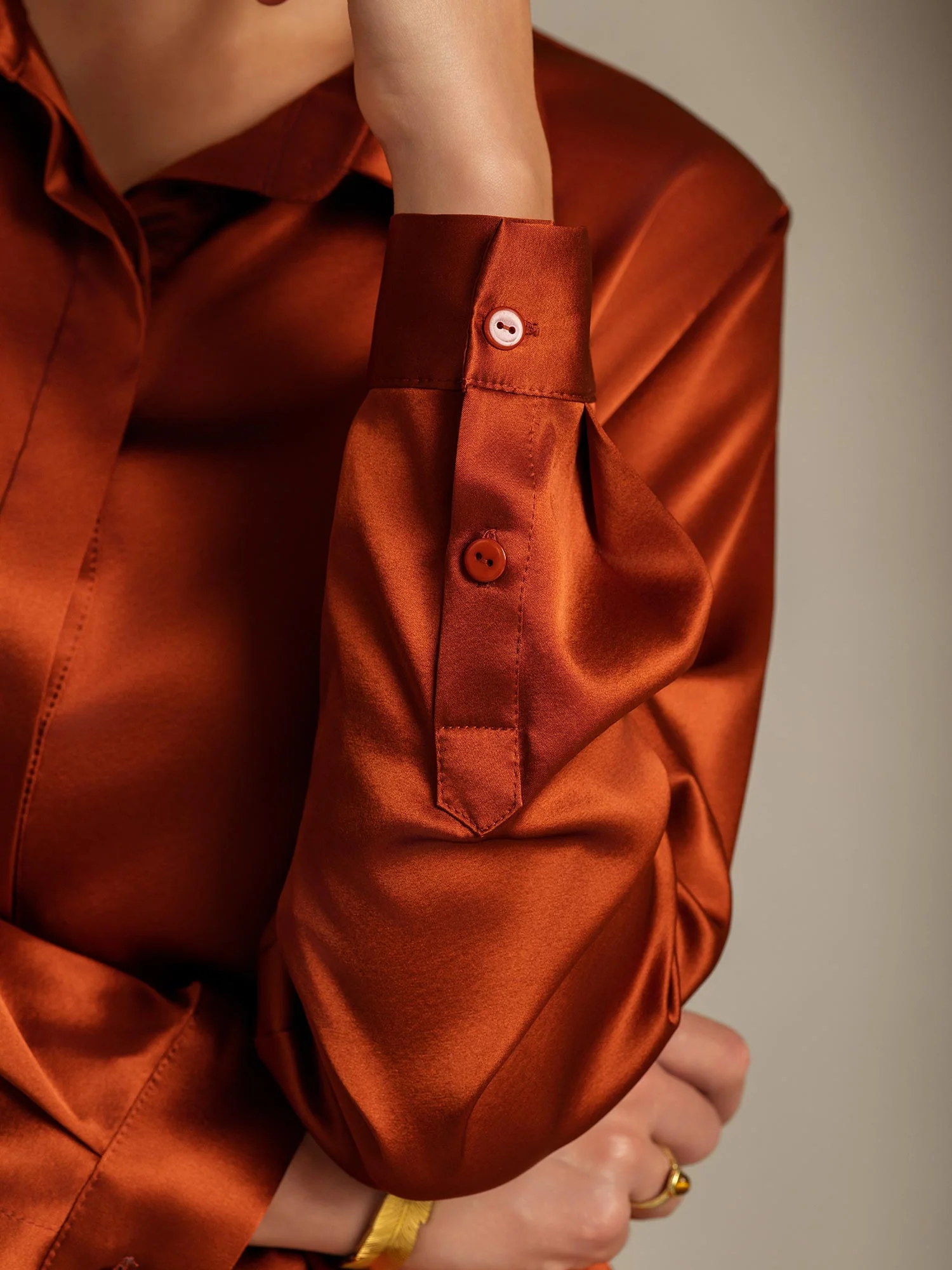 Clearance - 19Momme Silk Long Sleeve Lapel Collar Women's Shirt - Image 7