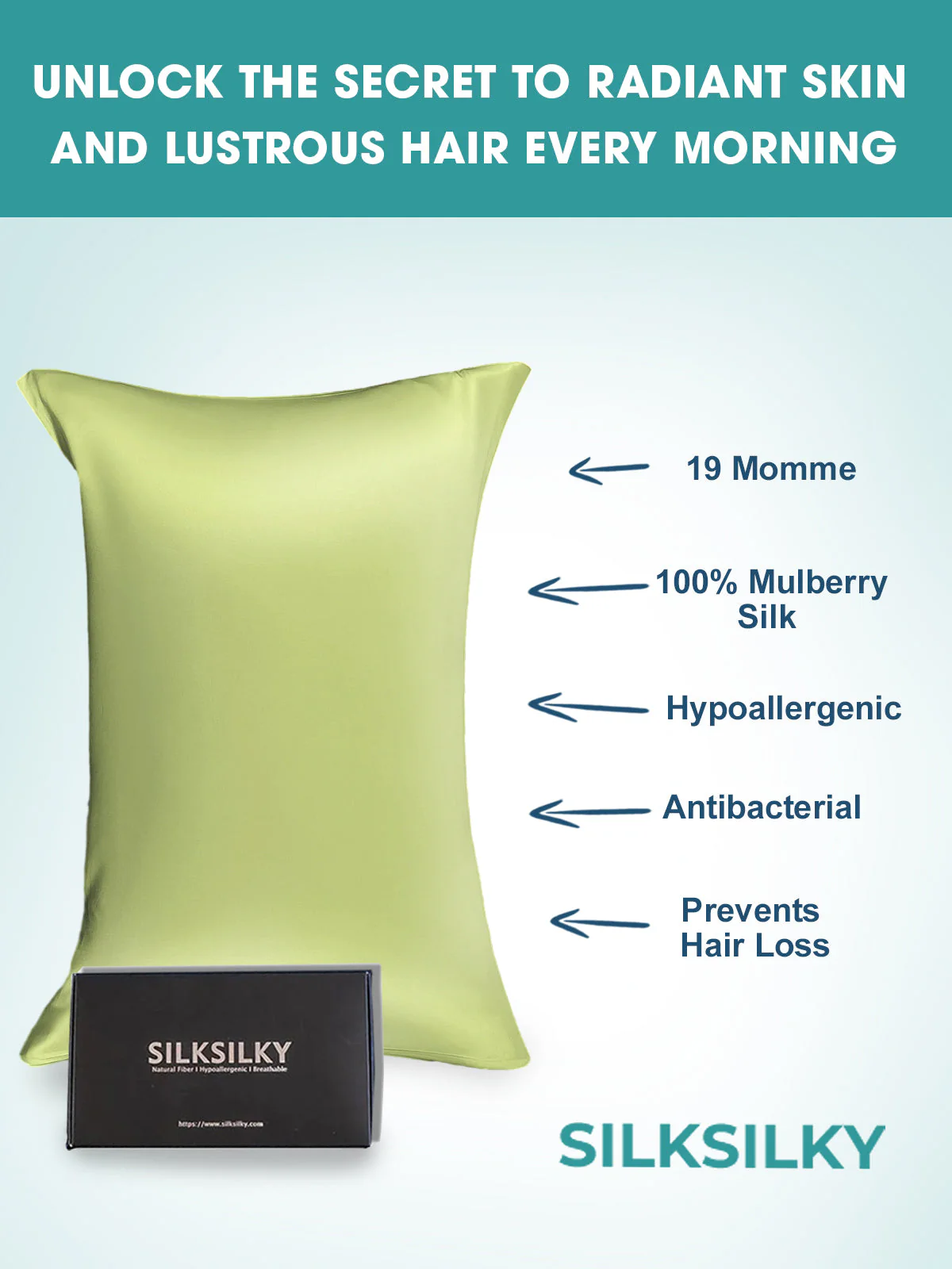 Clearance - 19Momme 100% Mulberry Silk Pillowcase - Image 3