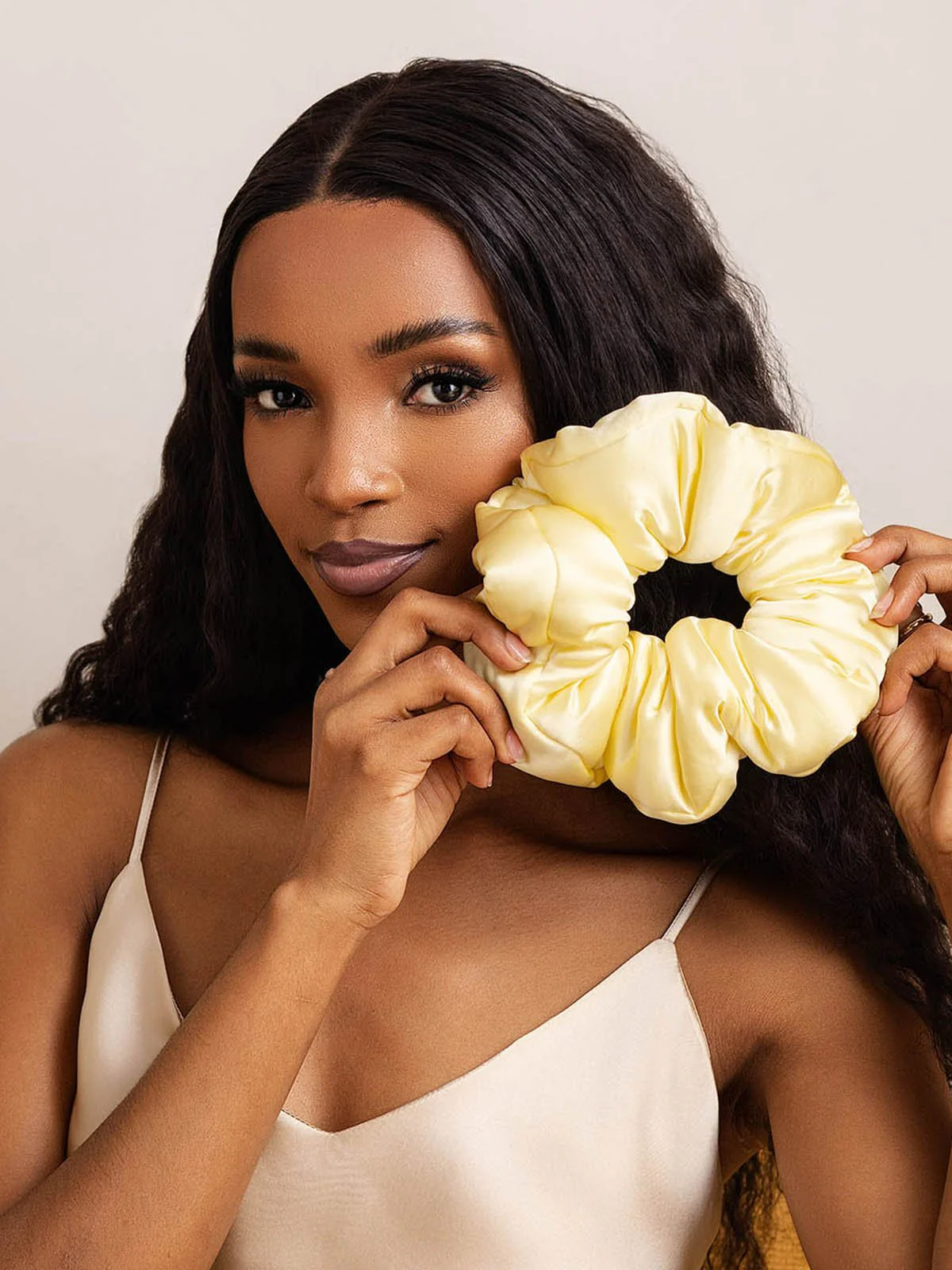Pure Silk Soft Oversized Hair Scrunchie - 8cm - Image 12
