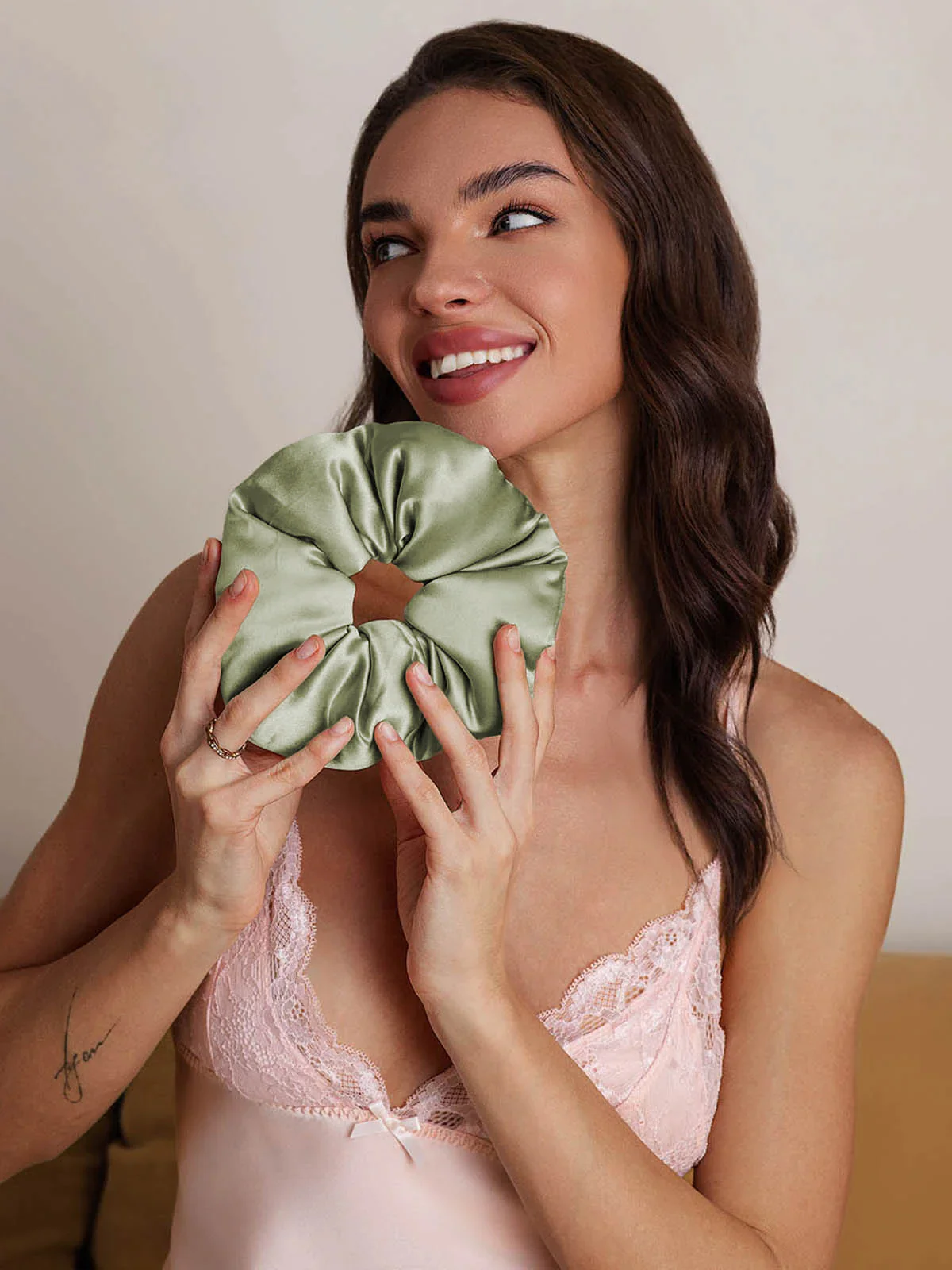 Pure Silk Soft Oversized Hair Scrunchie - 8cm - Image 22