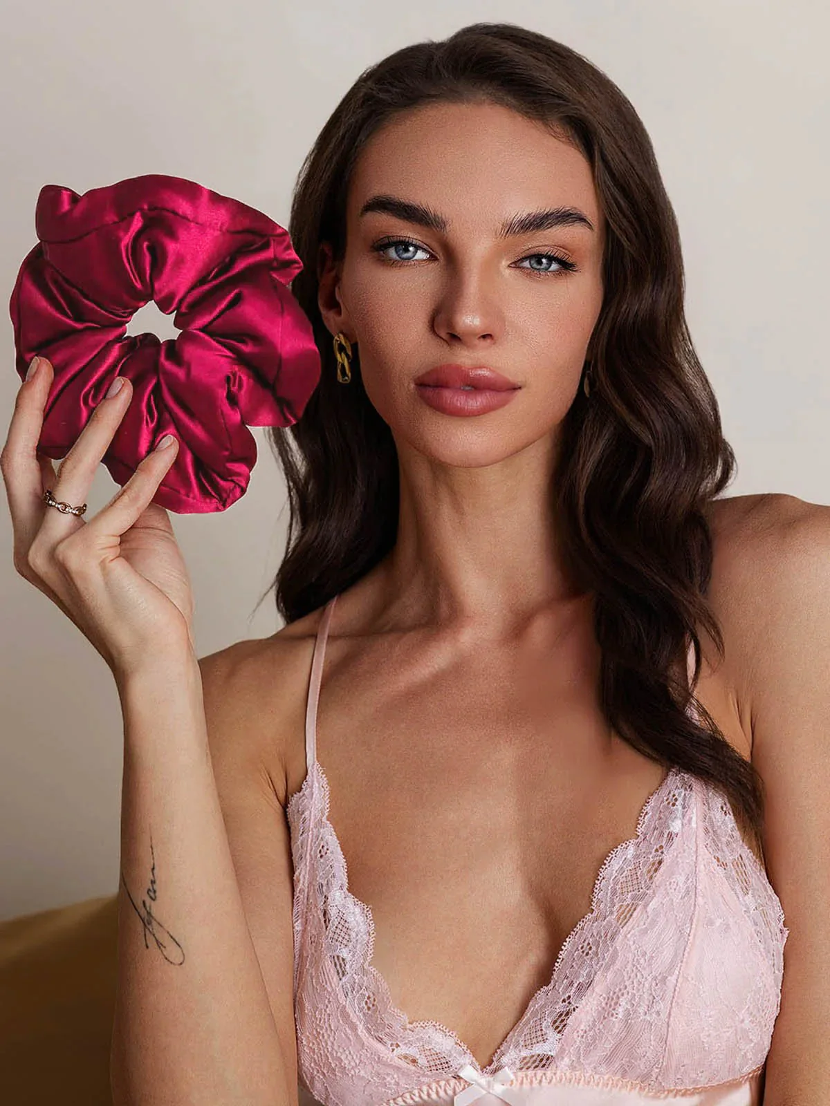 Pure Silk Soft Oversized Hair Scrunchie - 8cm - Image 3