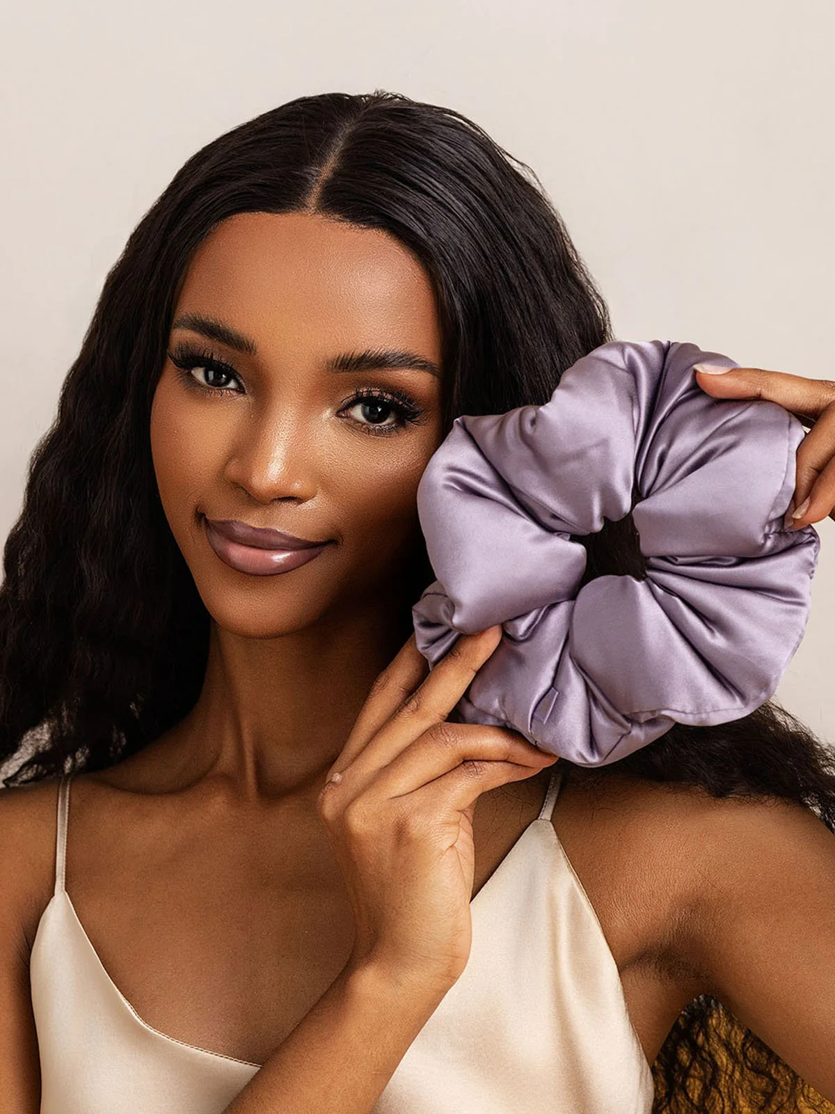 Pure Silk Soft Oversized Hair Scrunchie - 8cm - Image 34