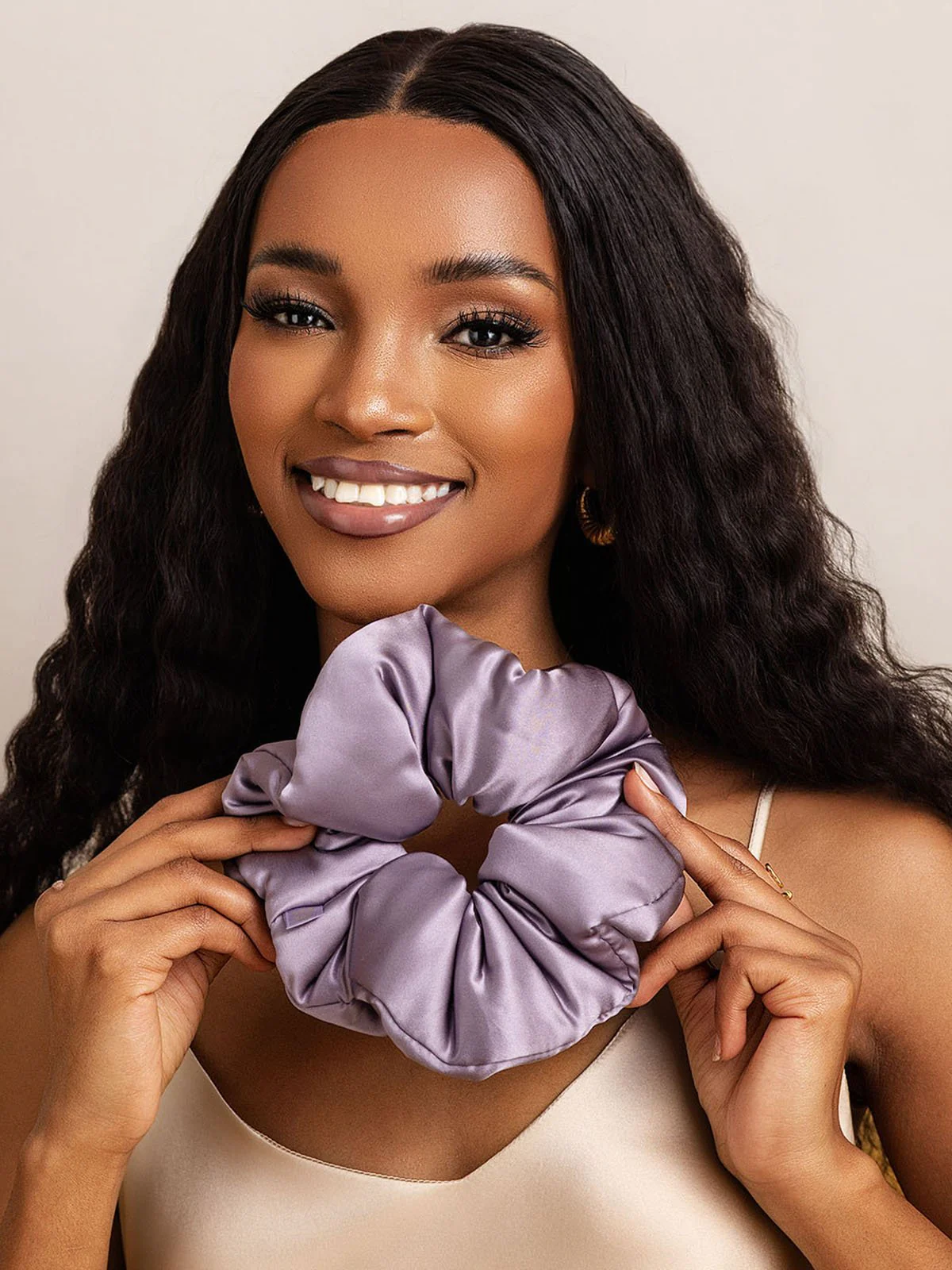 Pure Silk Soft Oversized Hair Scrunchie - 8cm - Image 37