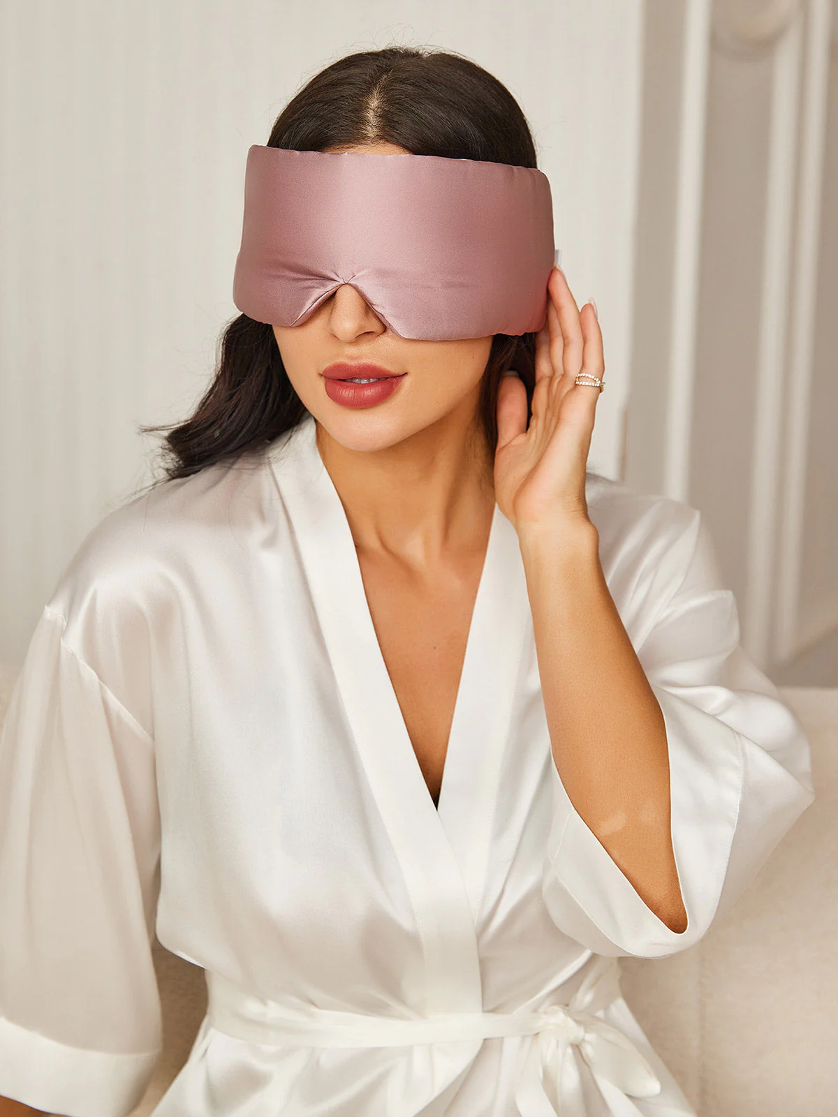 Adjustable Velcro Wrap-Around Silk Sleep Eye Mask - Image 20