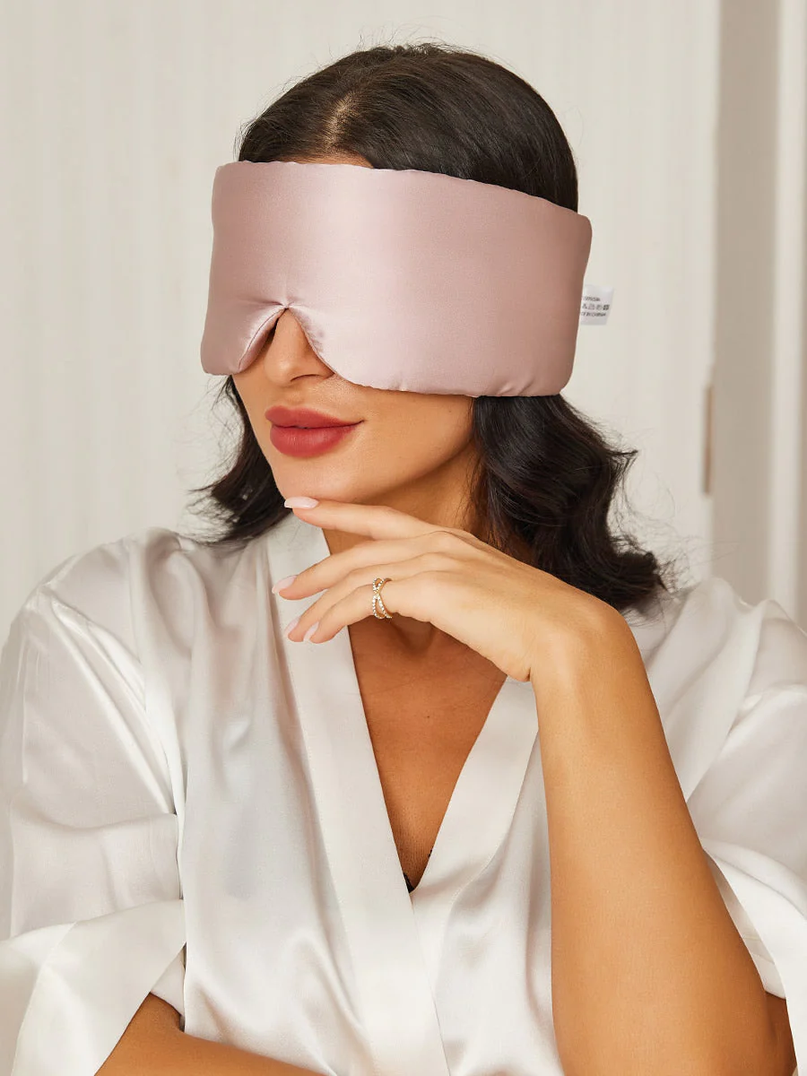 Adjustable Velcro Wrap-Around Silk Sleep Eye Mask - Image 30